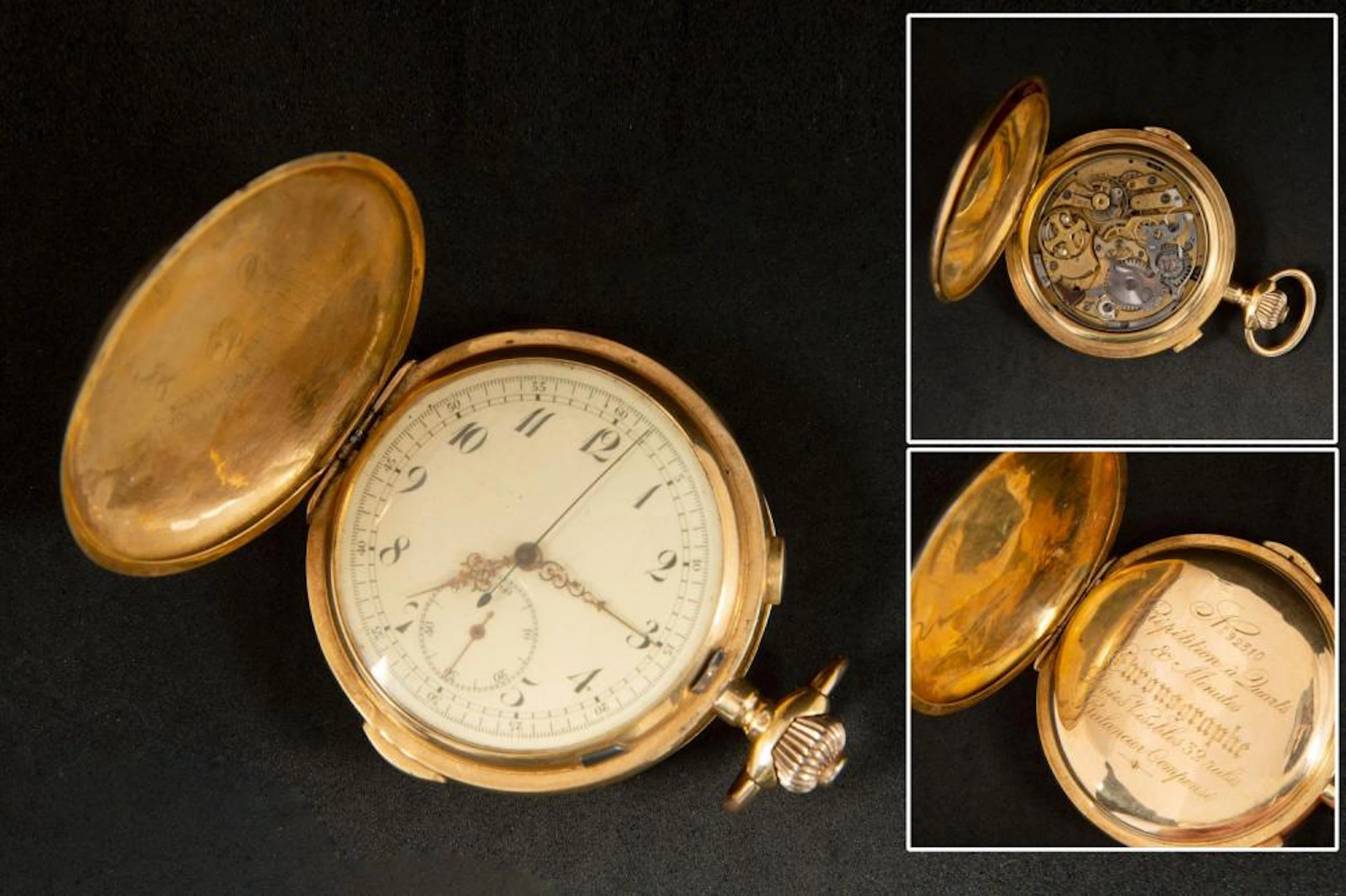 Montre gousset à sonnerie en or jaune 18 carats