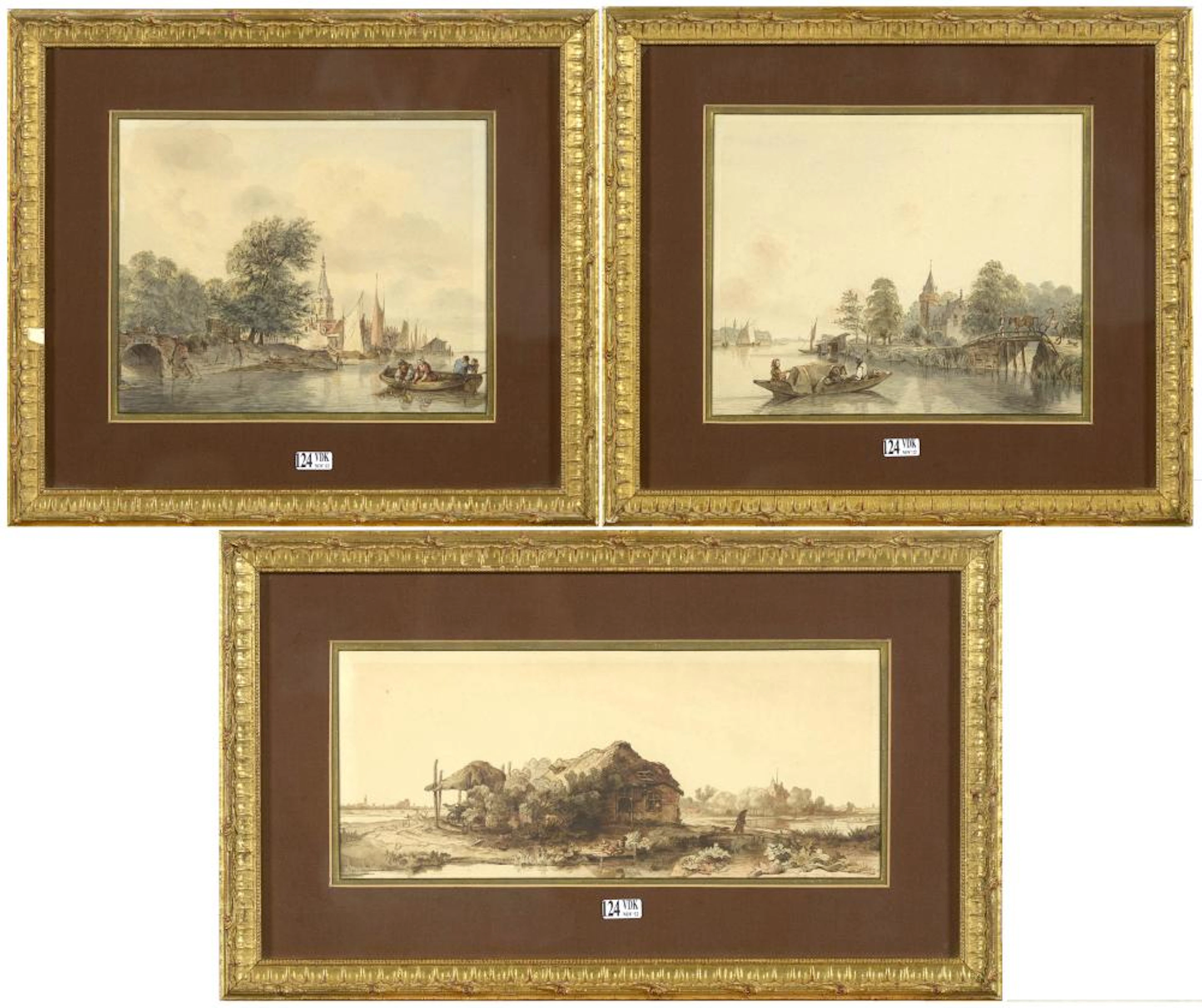 Aquarelles KLINKHAMER Hendrick Abraham (1810 - 1872)...