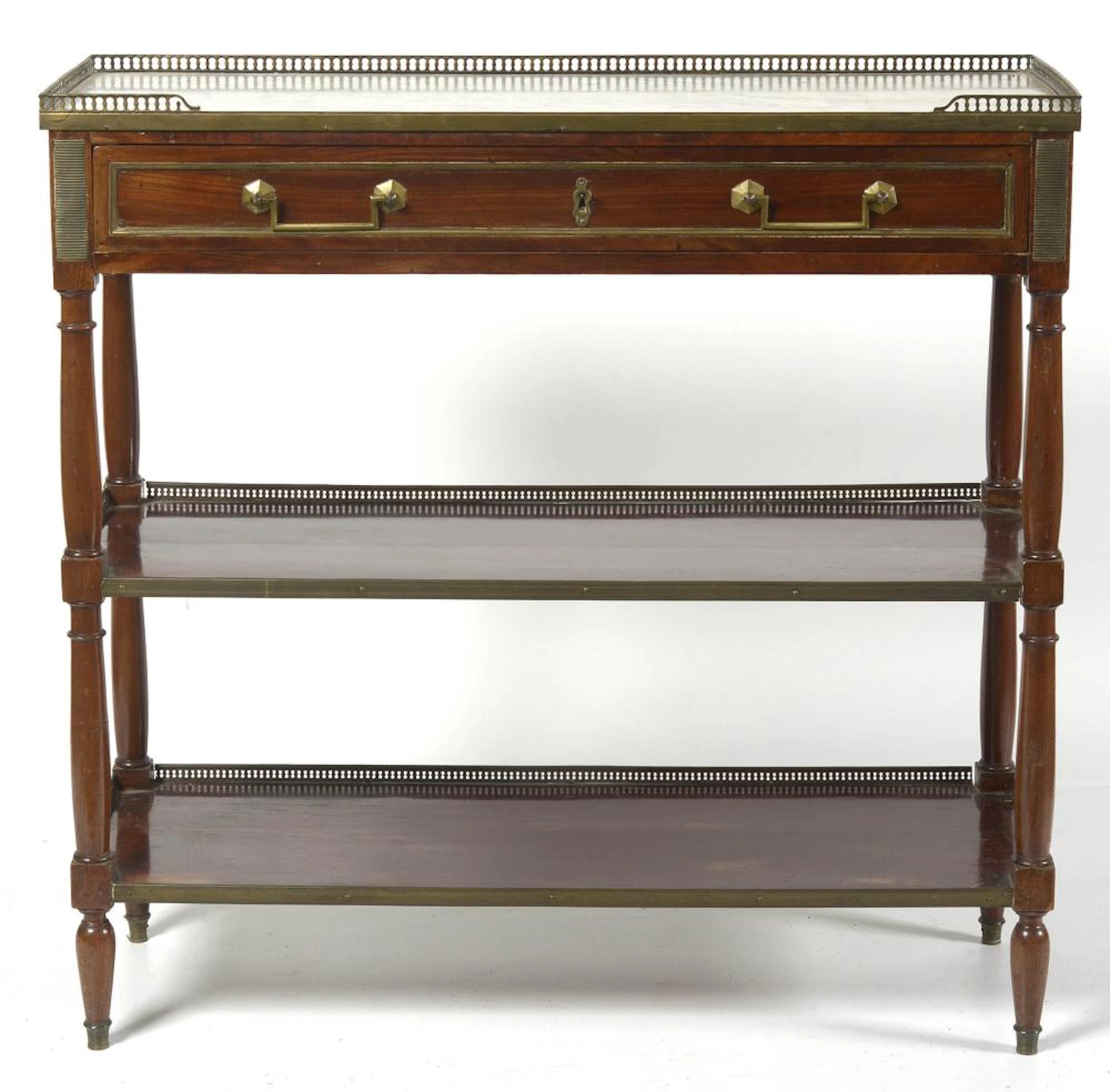 Mobilier Meuble desserte Louis XVI en acajou et...