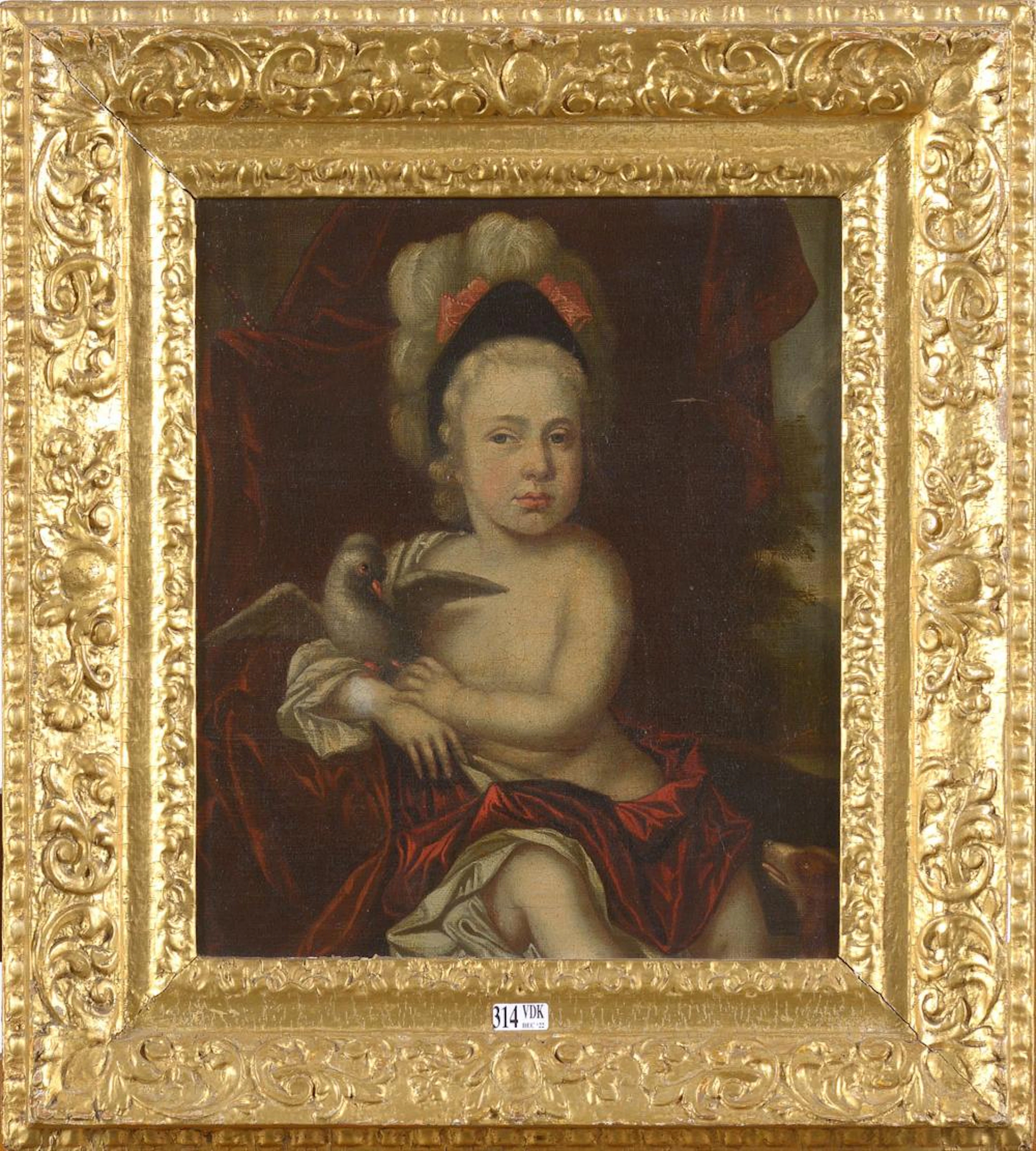 Huile sur toile marouflée sur toile "Portrait d'un?