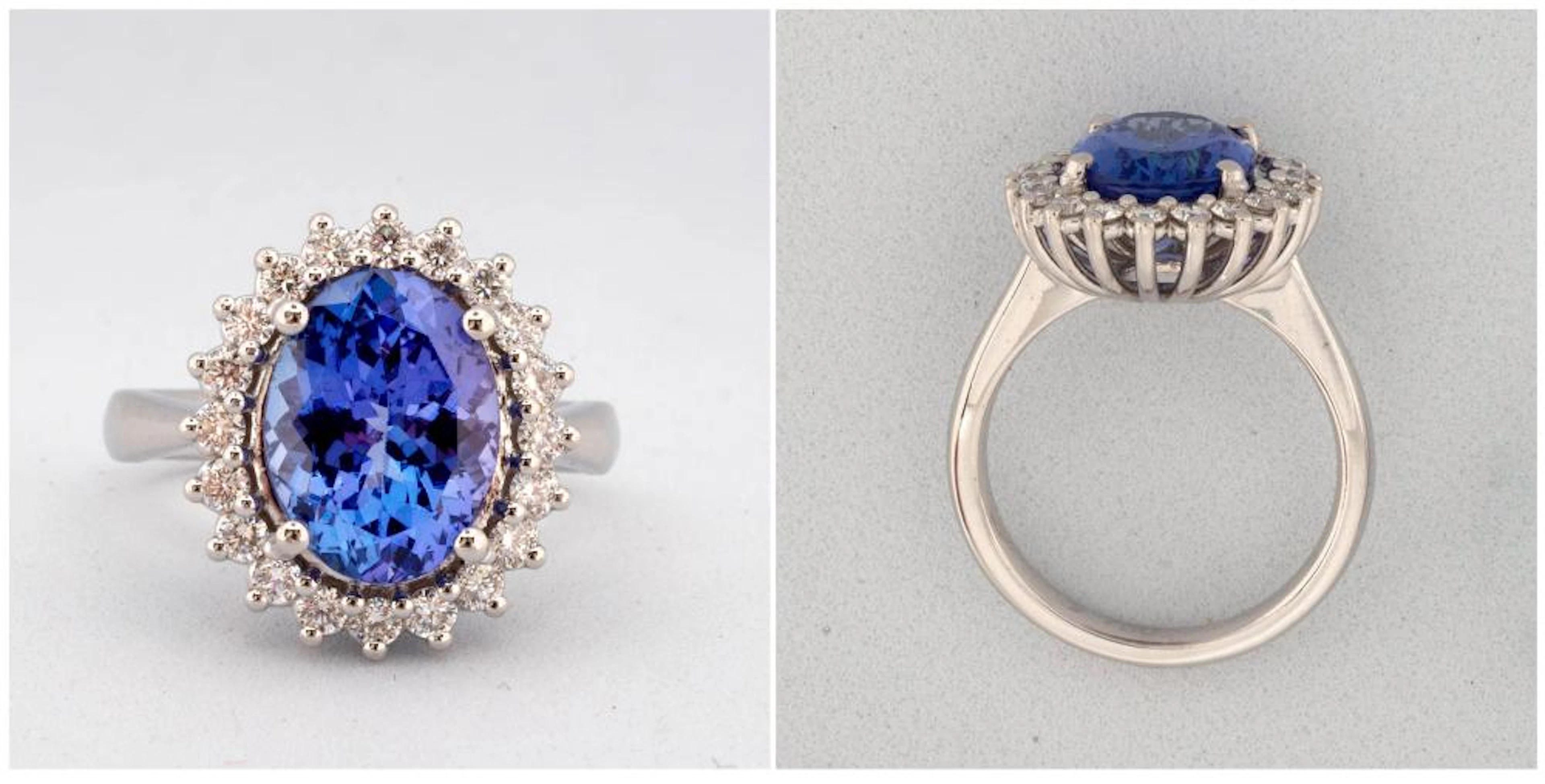 Bague en or blanc 18 carats sertie d'une Tanzanite?