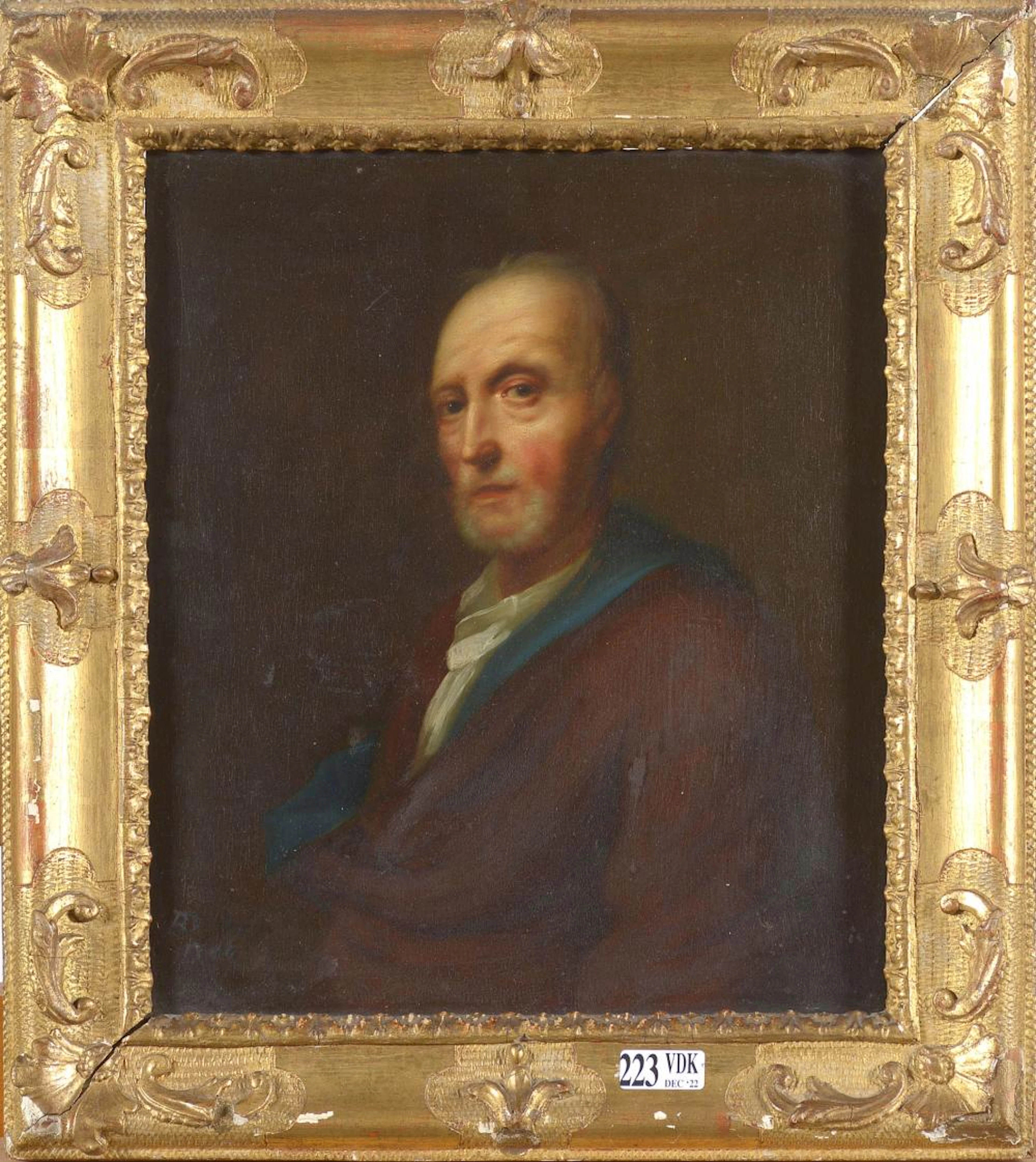 Huile sur panneau de chêne "Portrait de notable". ?