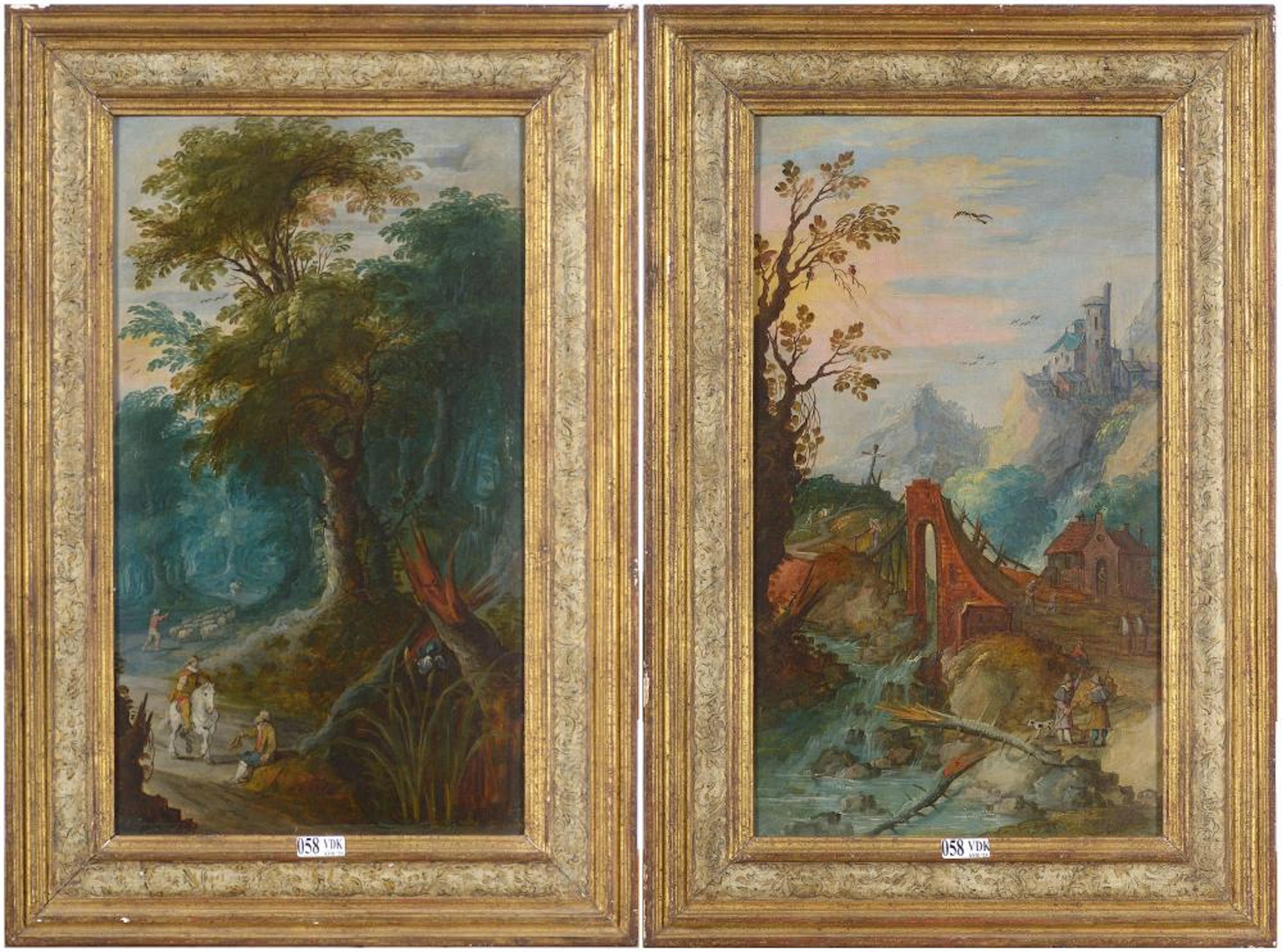 VERHAECHT Tobias (1561 - 1631) Tableaux Paire d'huiles sur panneau de chê