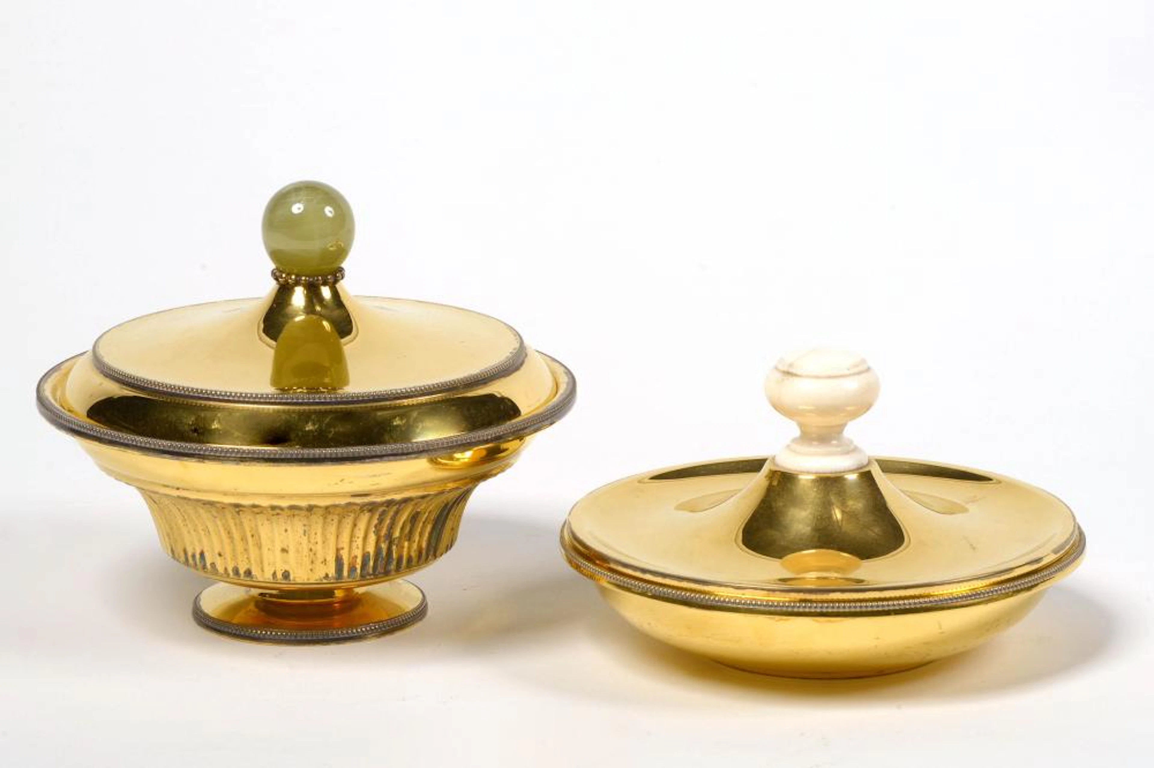 Argenterie Lot de deux drageoirs en argent vermeil 925/1000ème aux poinço