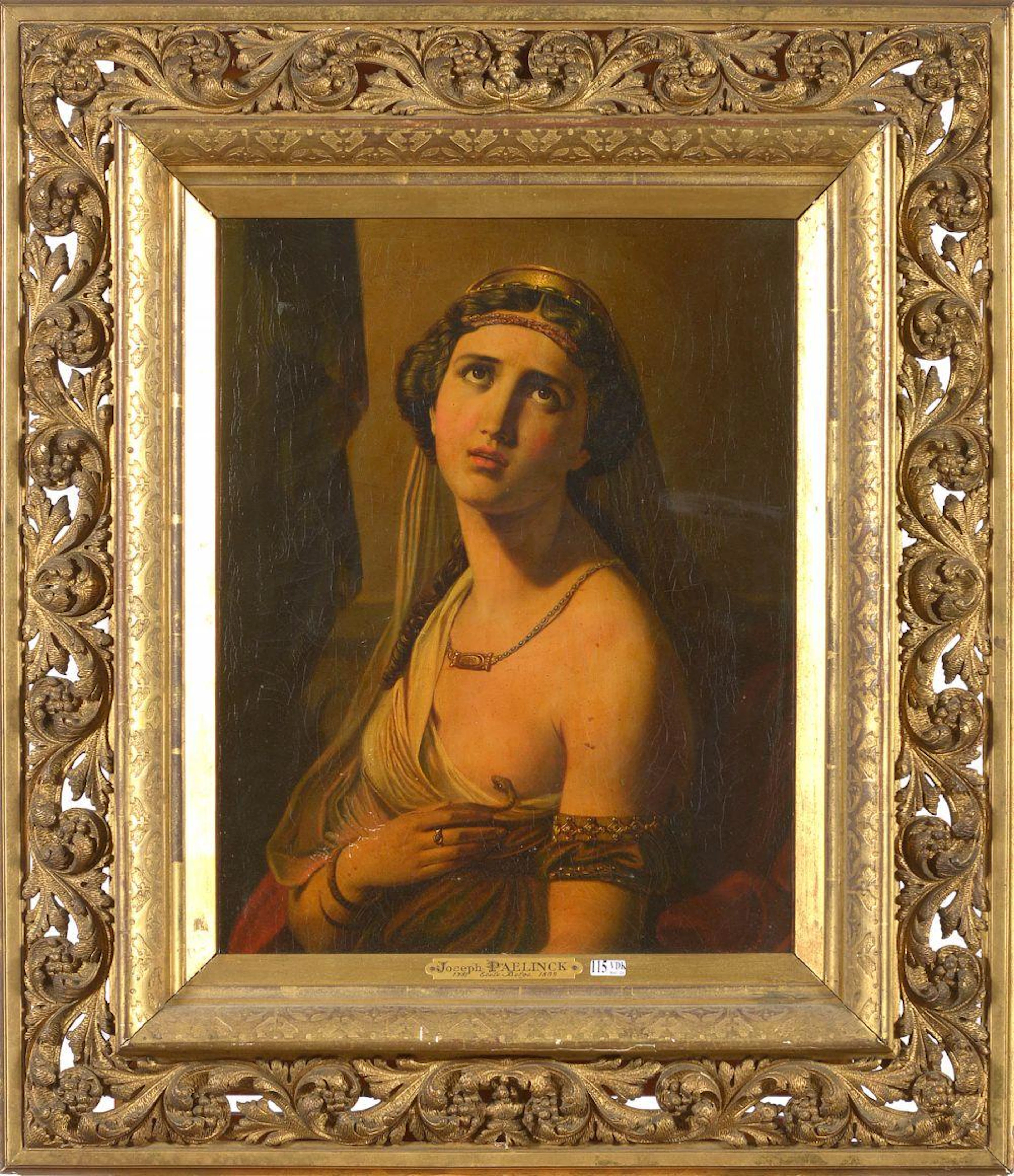 PAELINCK JOSEPH (1781 - 1839) - HUILE SUR TOILE MAROUFLÉE SUR TOILE "CLÉOPÂTRE"