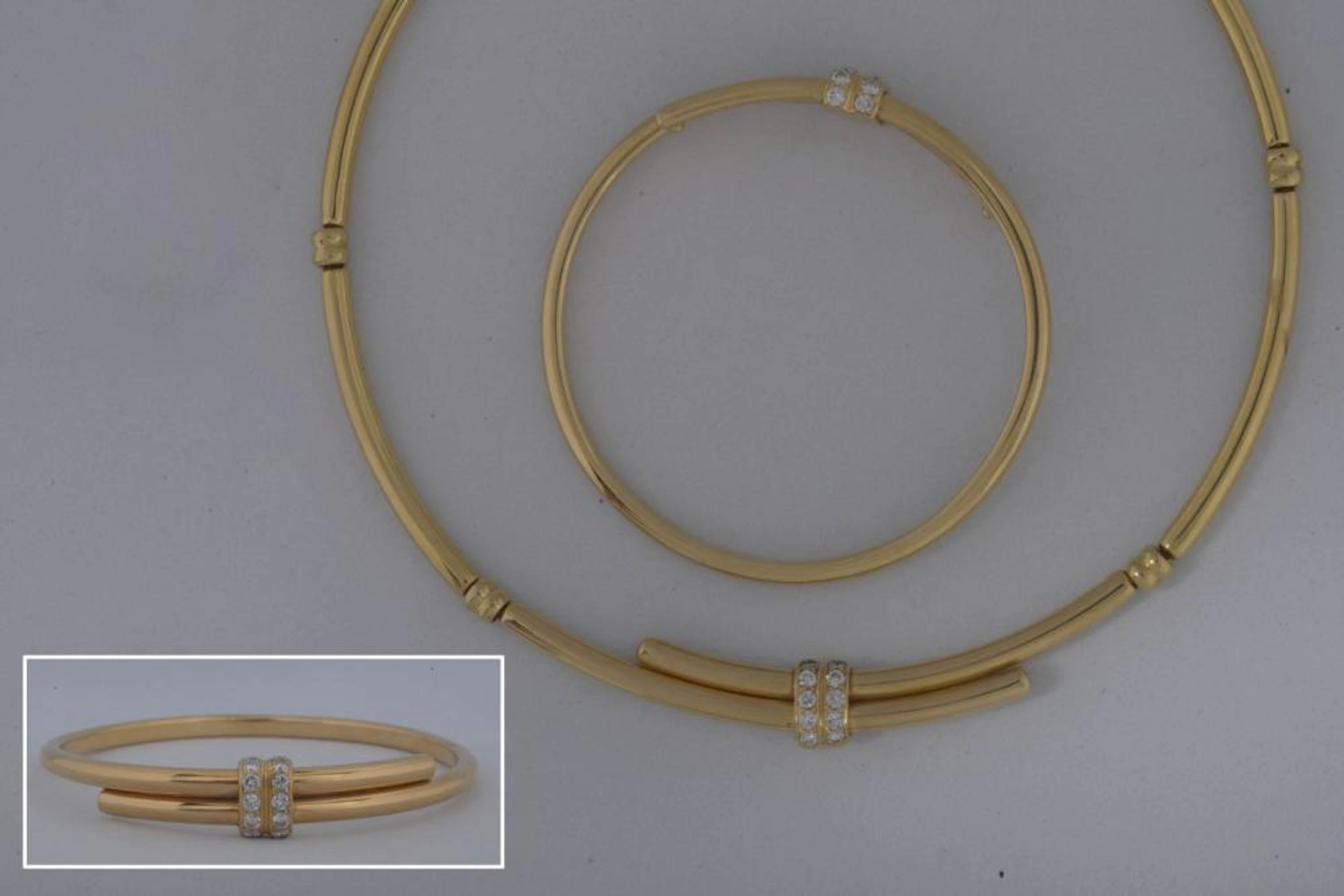 CHAUMET-PARIS - ÉLÉGANTE PARURE COMPRENANT UN COLLIER...