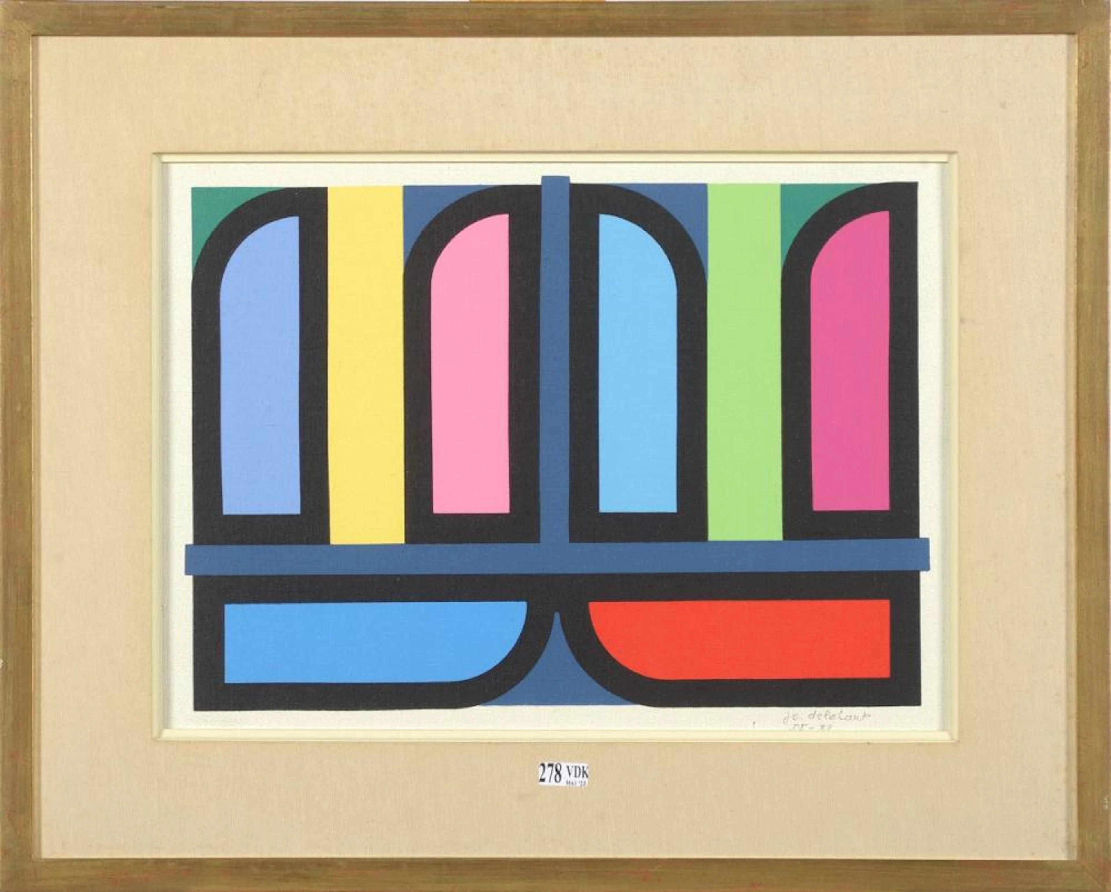 DELAHAUT JO (1911 - 1992) - "ABSTRACTION" SÉRIGRAPHIE EN COULEURS SUR TOILE