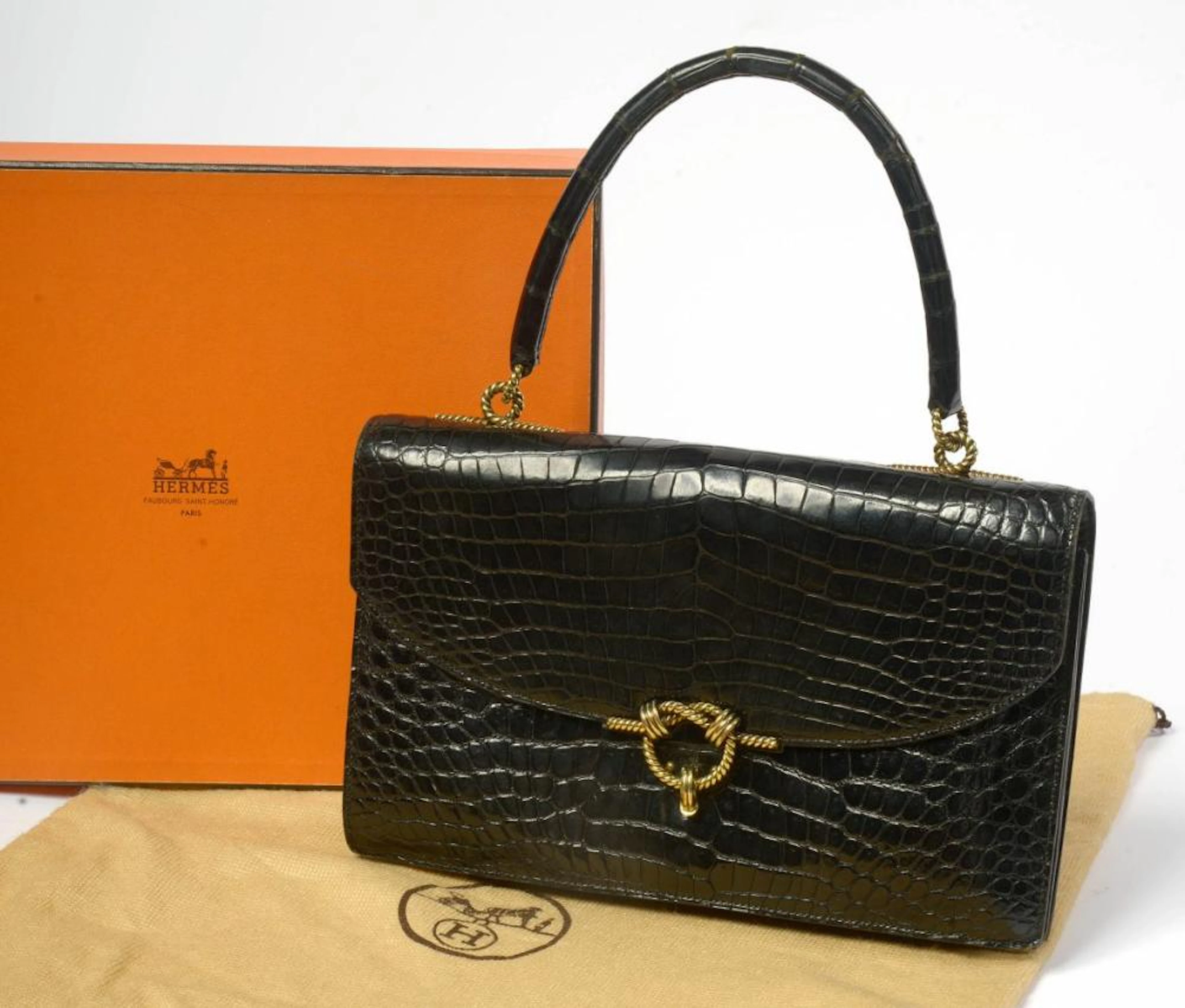 HERMES SAC À MAIN VINTAGE MODÈLE "CORDELIÈRE" DE MARQUE...