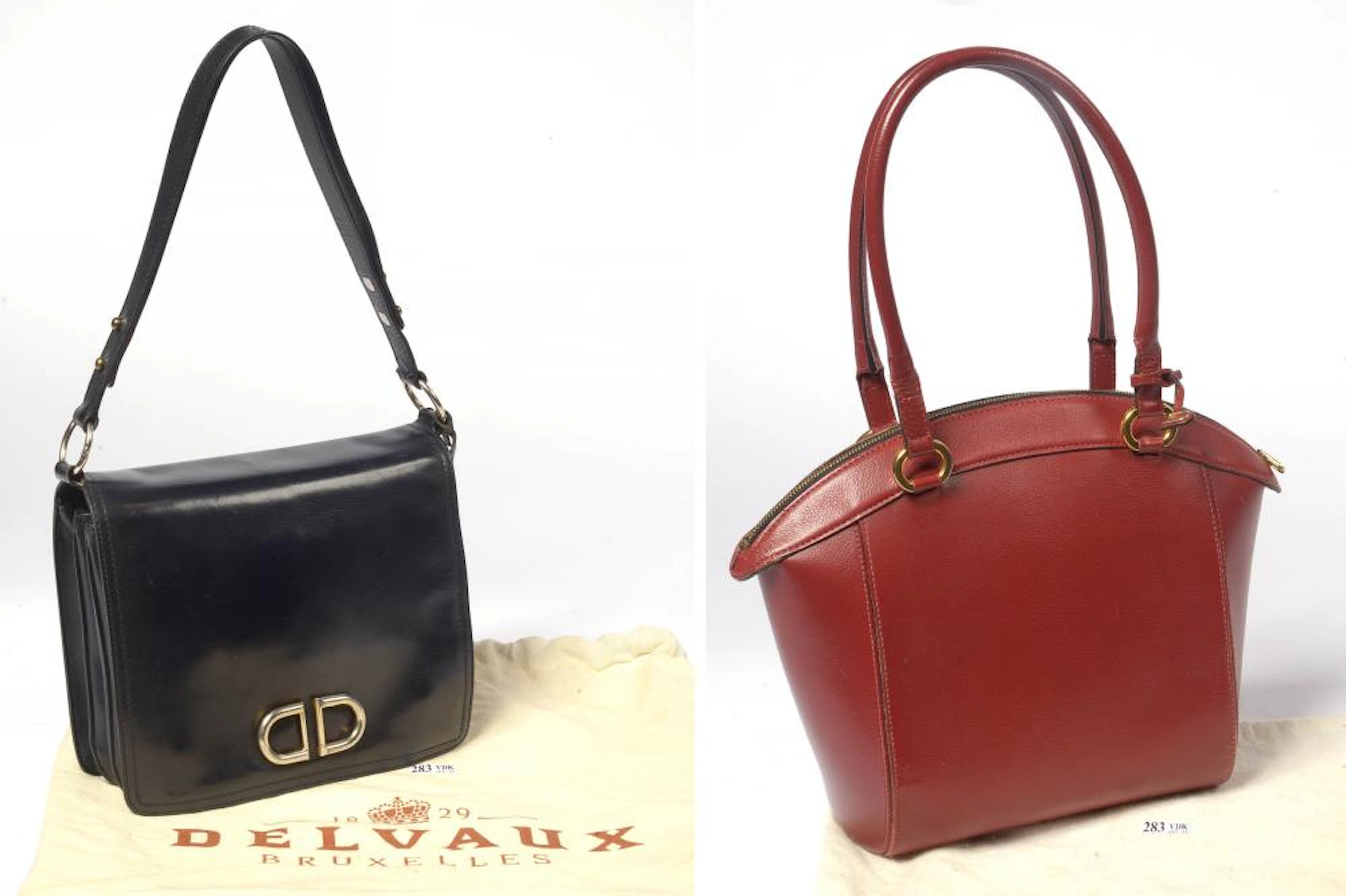 Vintage et Haute Couture DELVAUX Lot de deux sacs à main vintage de m