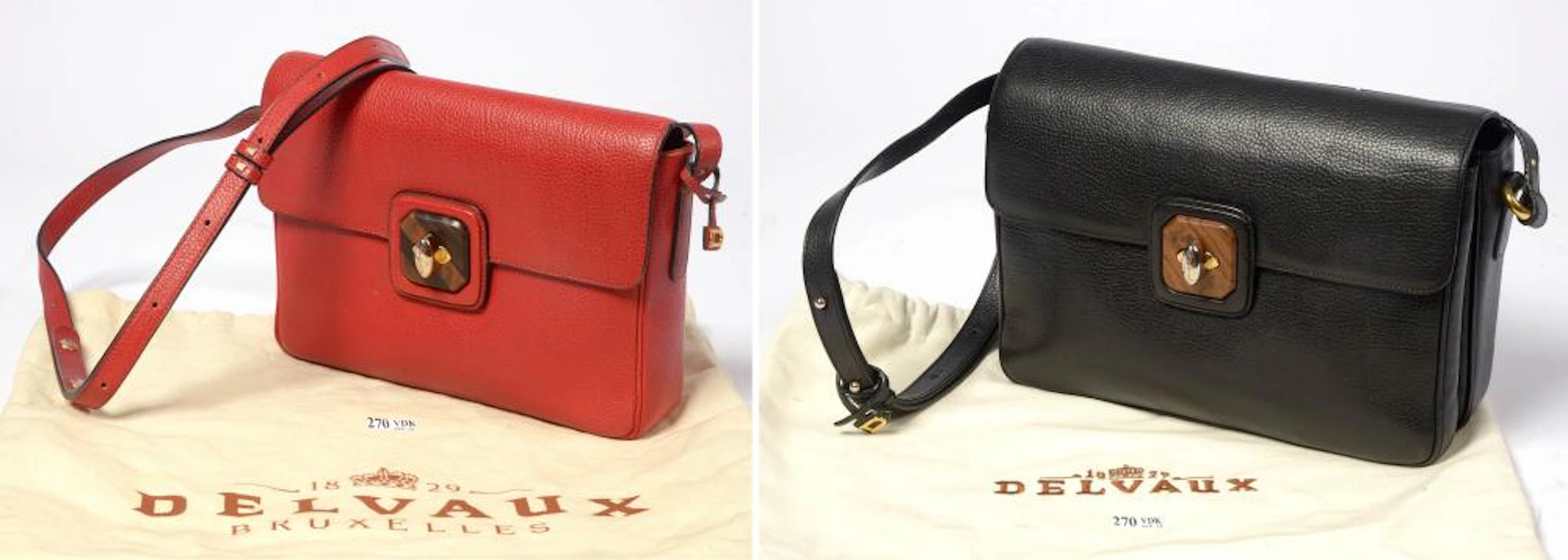 Vintage et Haute Couture DELVAUX Lot de deux sacs à main vintage de m