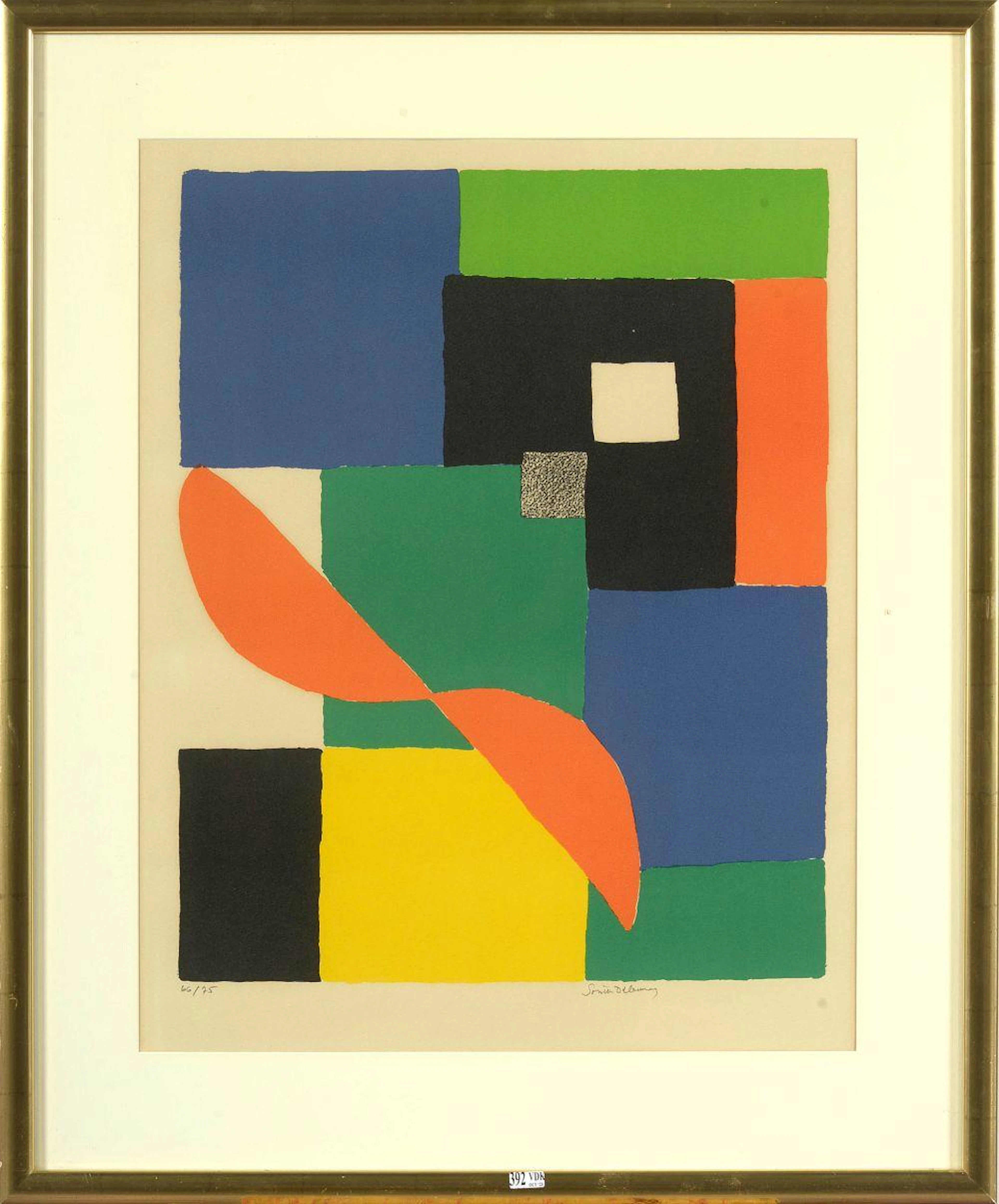 DELAUNAY Sonia (1885 - 1979) "Abstraction" lithographie en couleurs sur pap