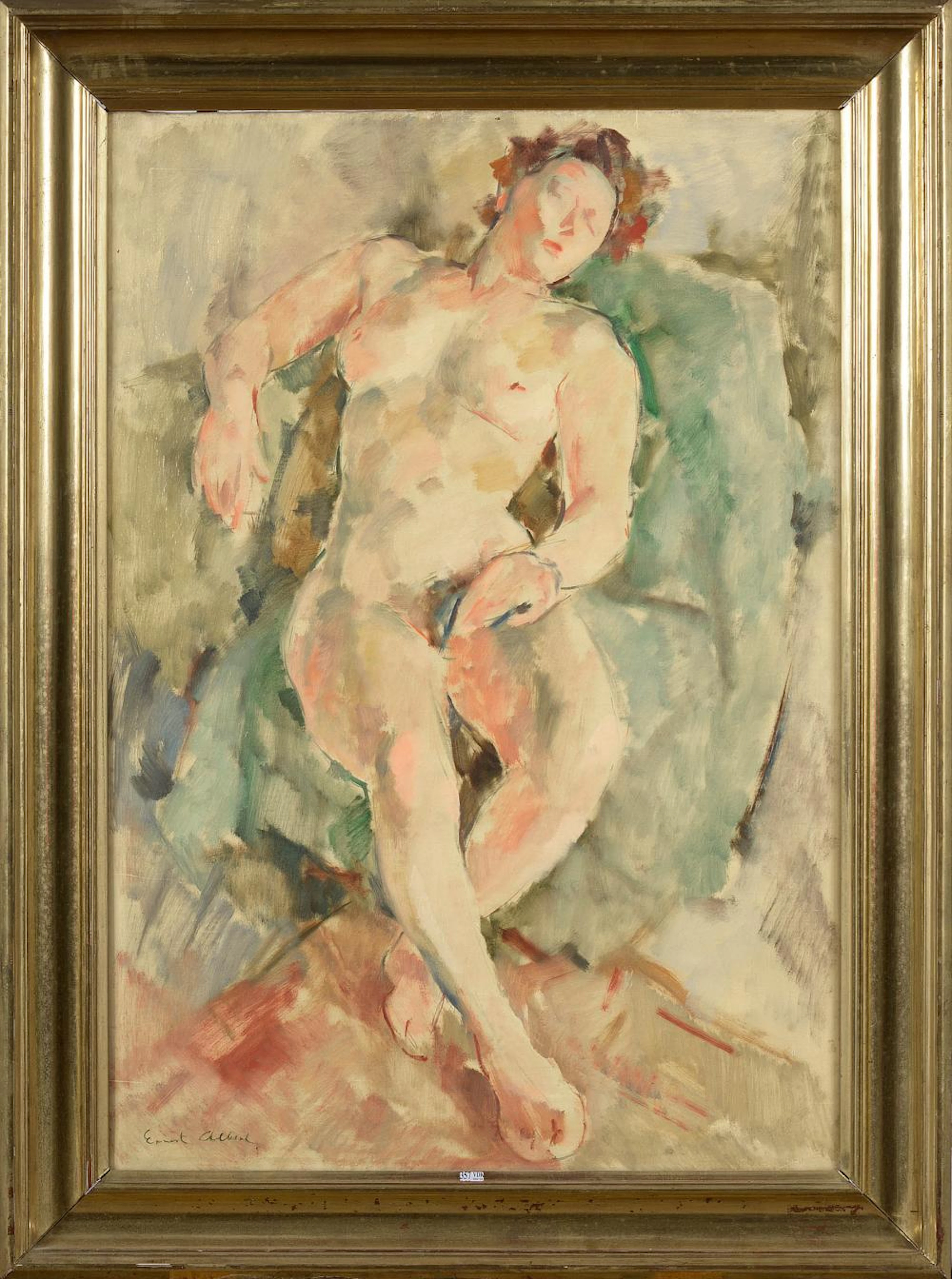 Tableaux ALBERT Ernest (1900 - 1976) Huile sur toile "Nu féminin au f