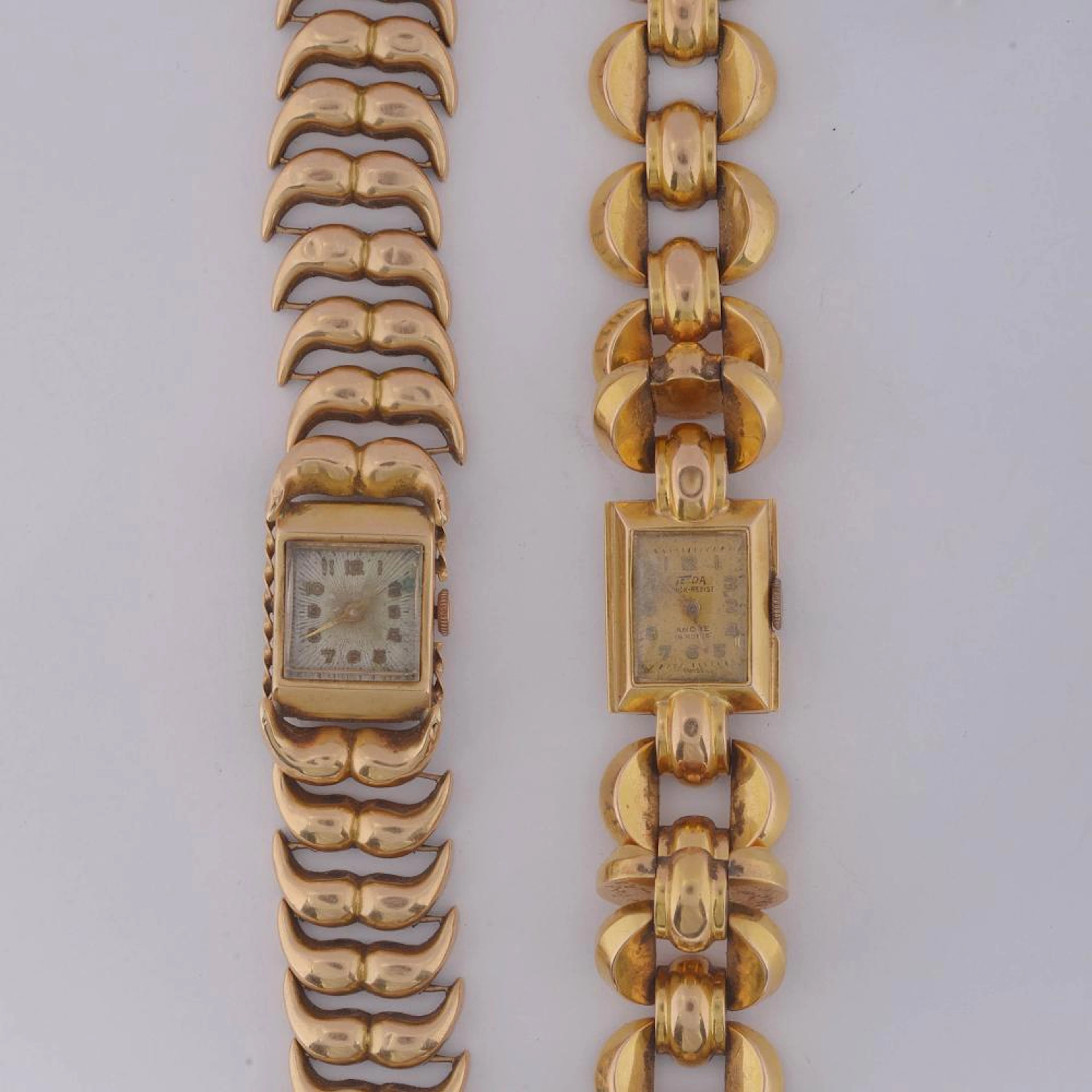 Horlogerie Deux montres en complet or jaune 18 carats. Une de marque