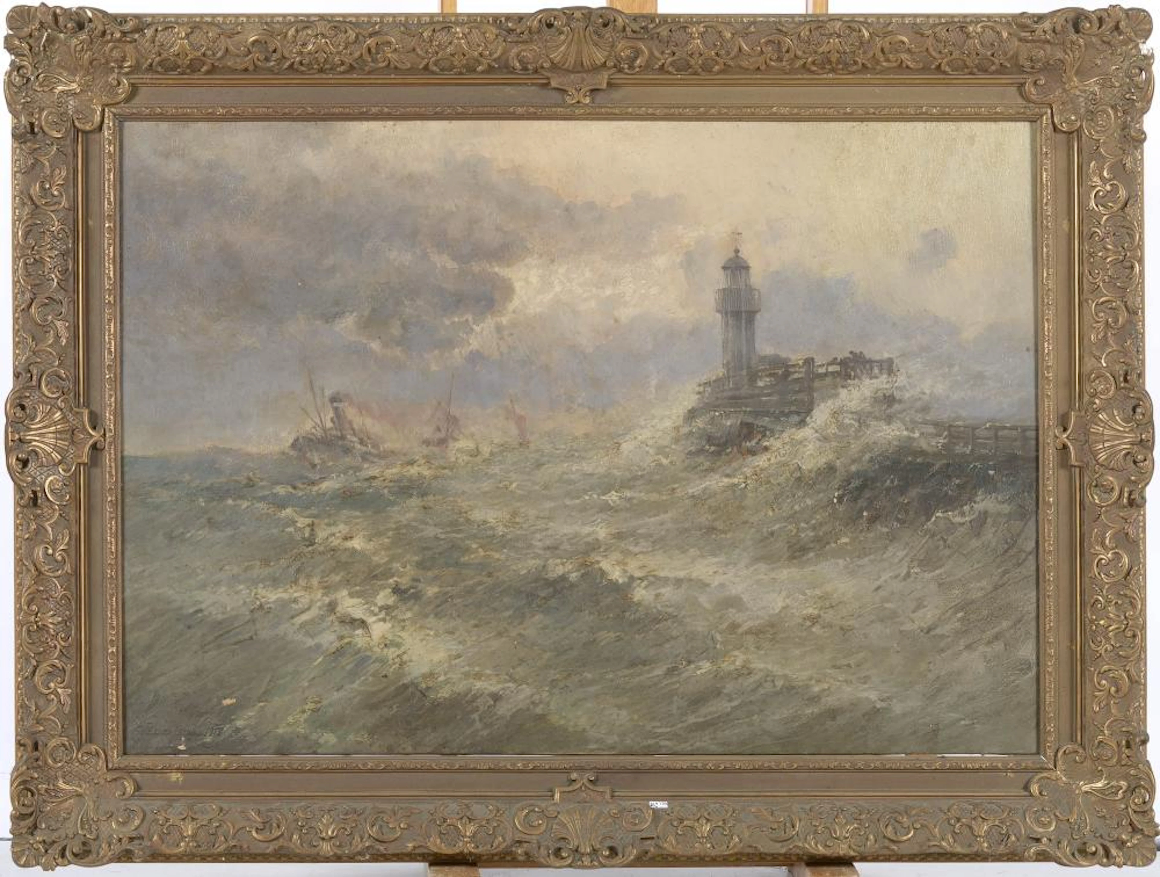 Tableaux VAN DE VENNE Paul (1870 - 1954) Huile sur toile "Bateau en m