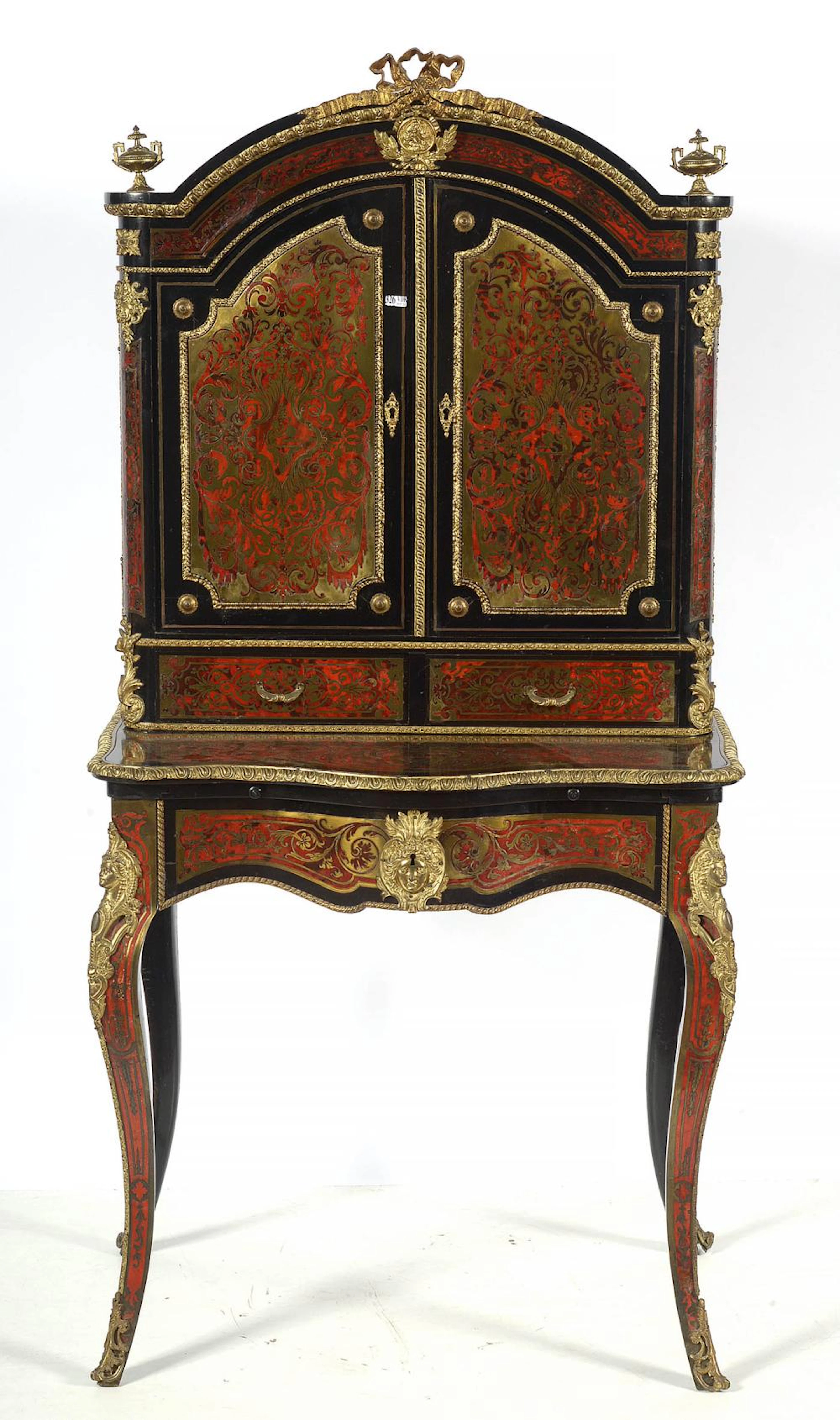 Mobilier Bonheur-du-jour double corps Napoléon III quadripode en mar
