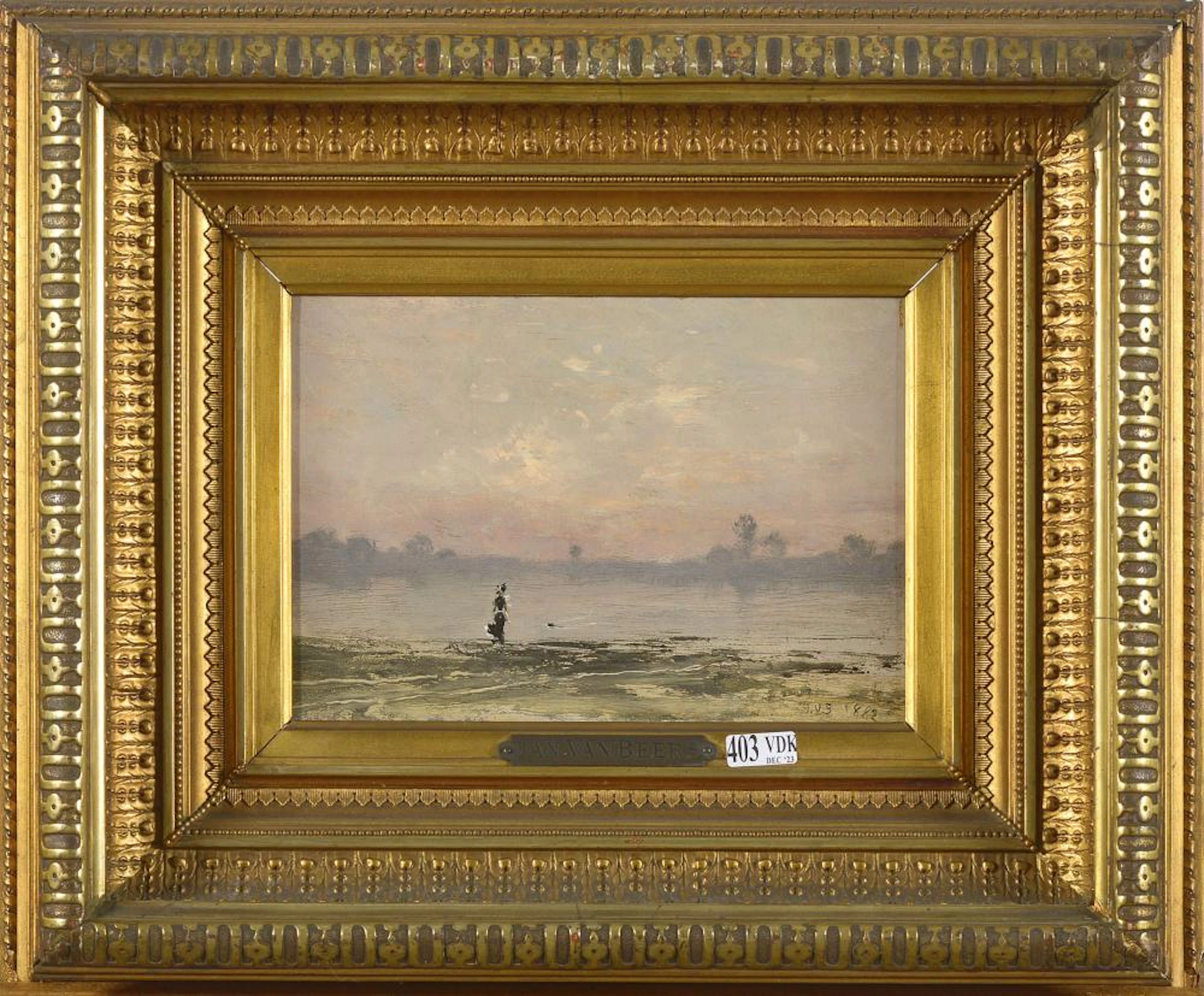 VAN BEERS Jan (1852 - 1927) Huile sur panneau "Elé?