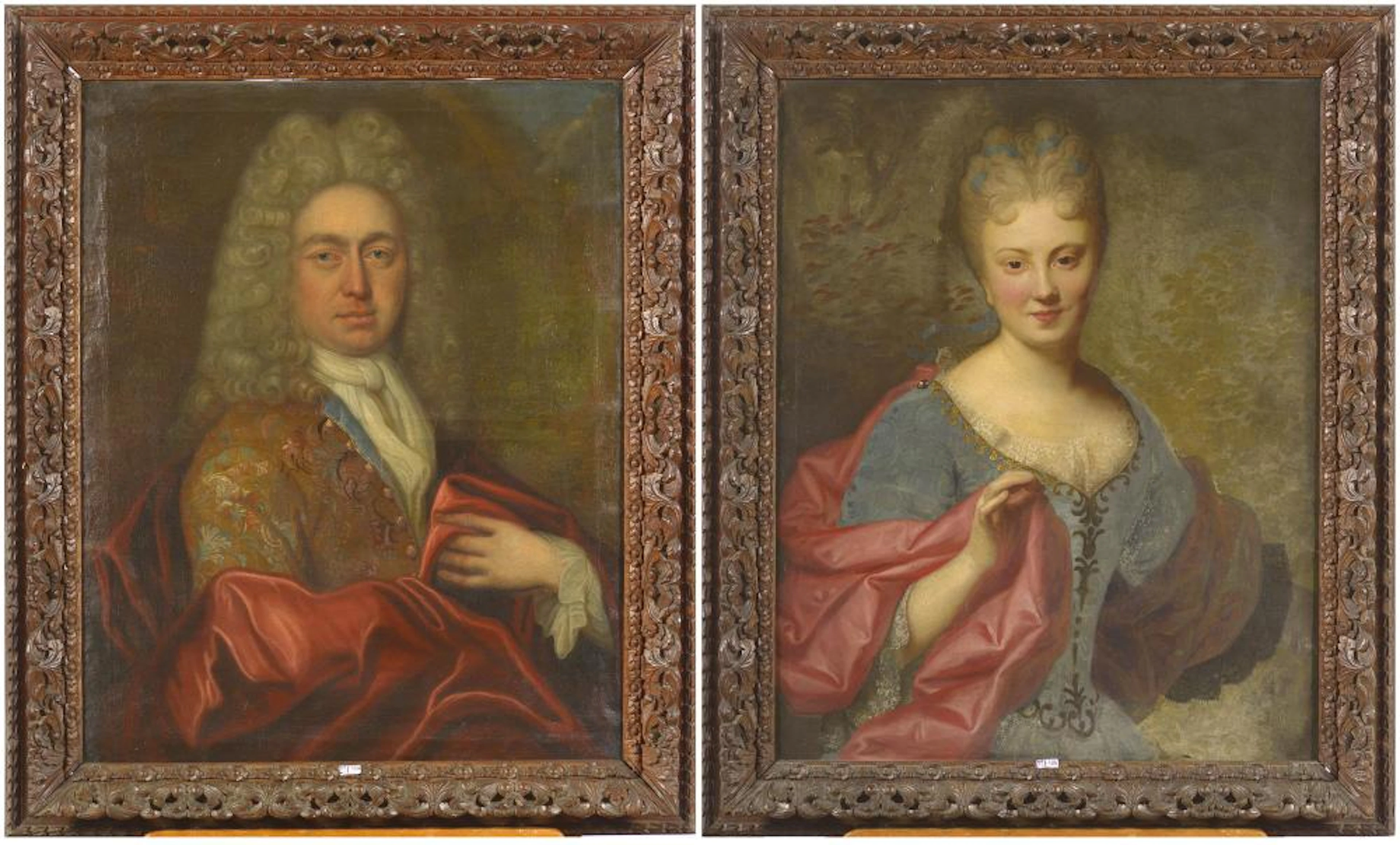 Paire d'huiles sur toile "Portraits de Jean-Franço?