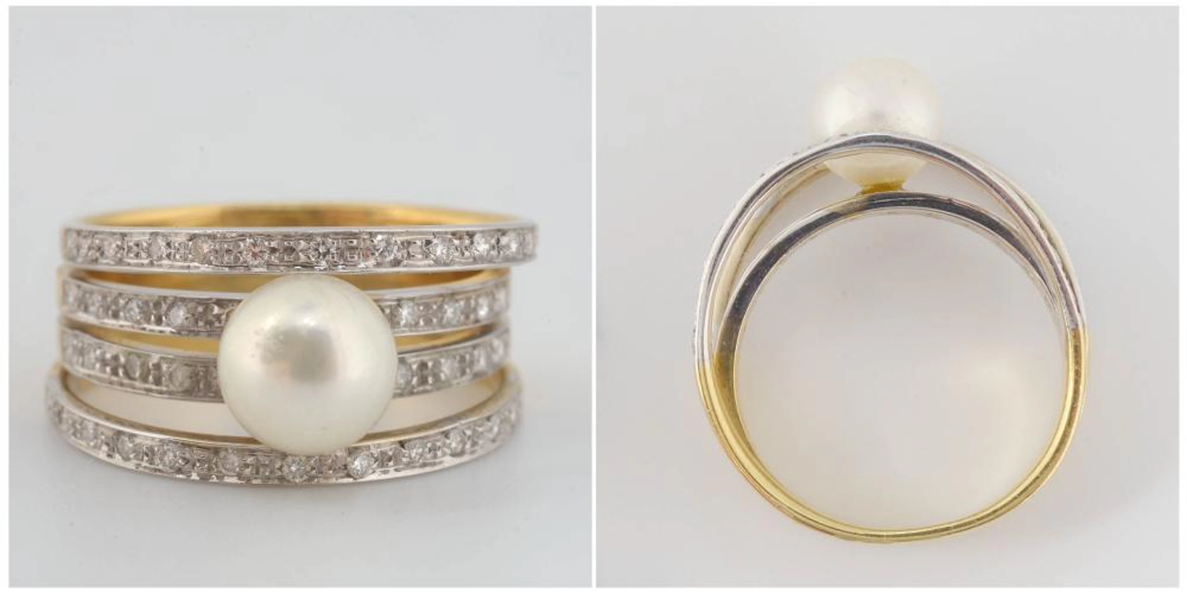 Bague en or jaune 18 carats sertie de diamants tai?