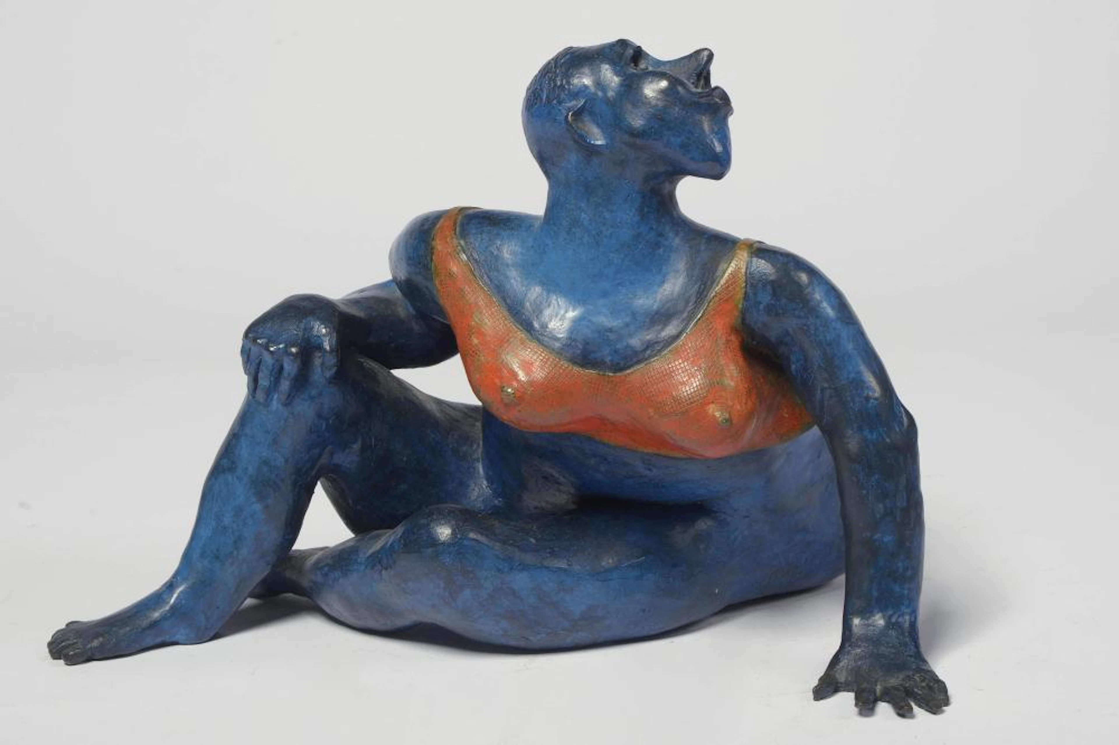 SIMONE (XXème ) "La vie en bleu" en bronze à patin?