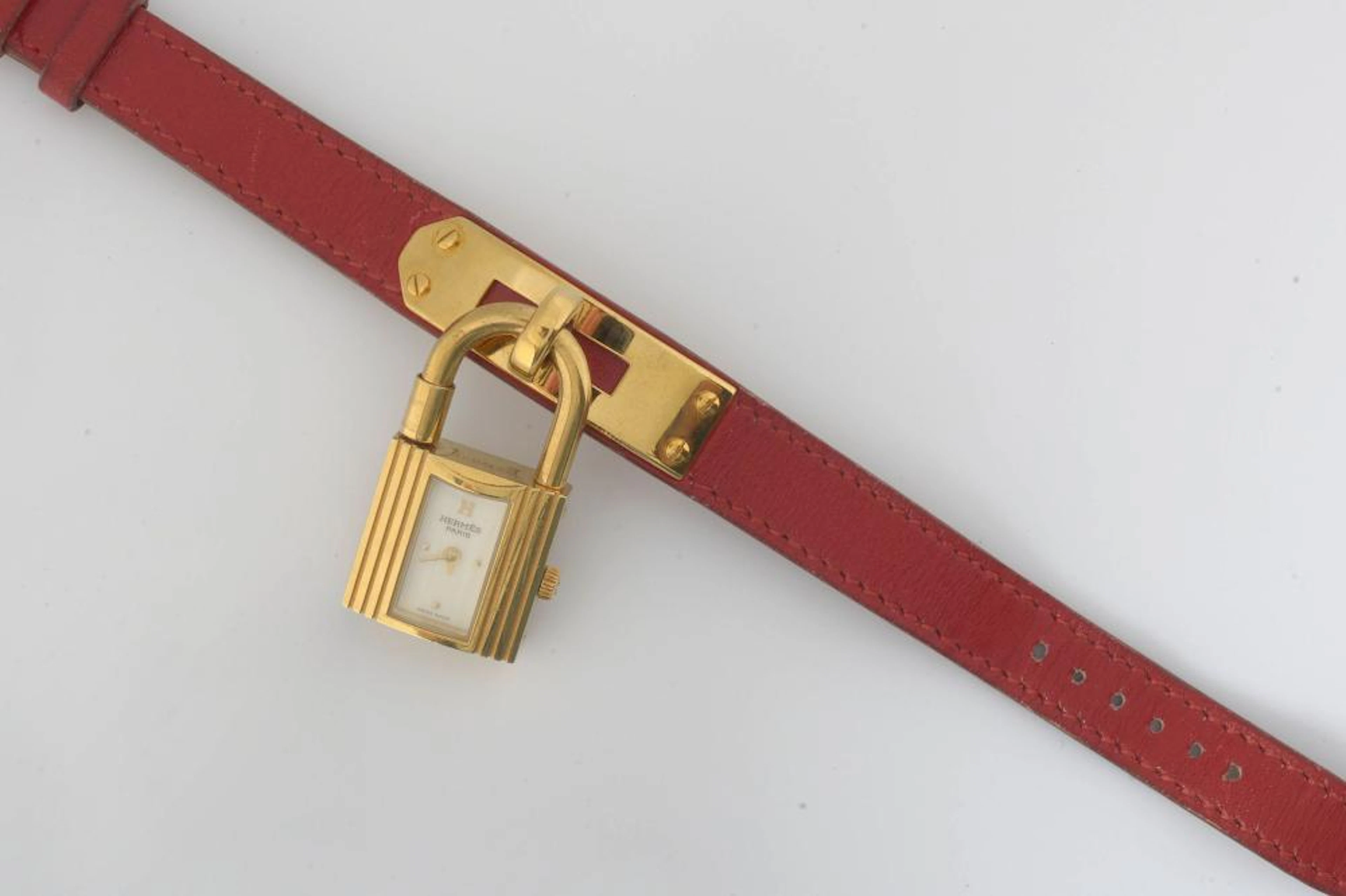HERMES Montre de marque Hermès en plaqué or, modèl?