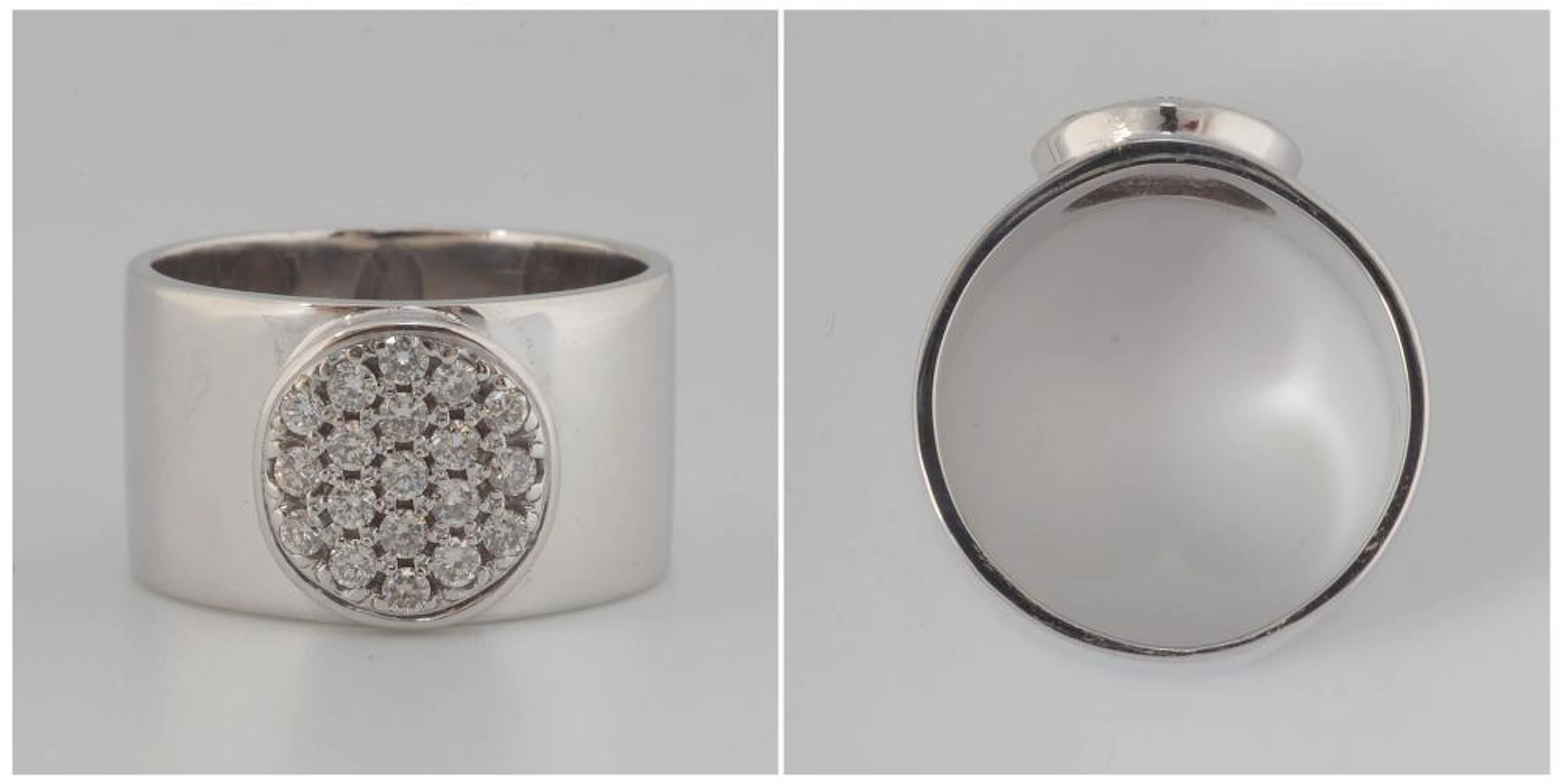 Bague en or blanc 18 carats sertie de diamants tai?