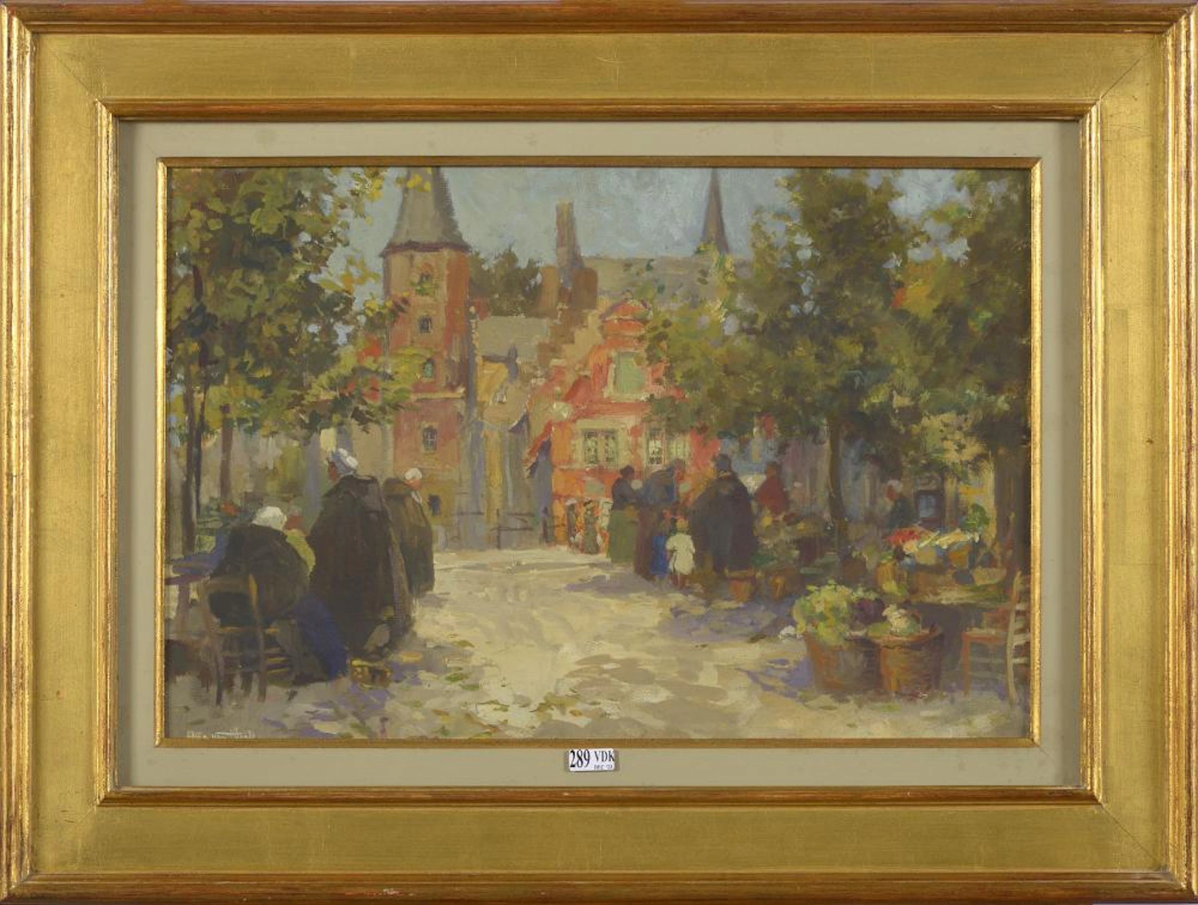VAN NESTE Alfred (1874 - 1969) "Marché au fleurs à?