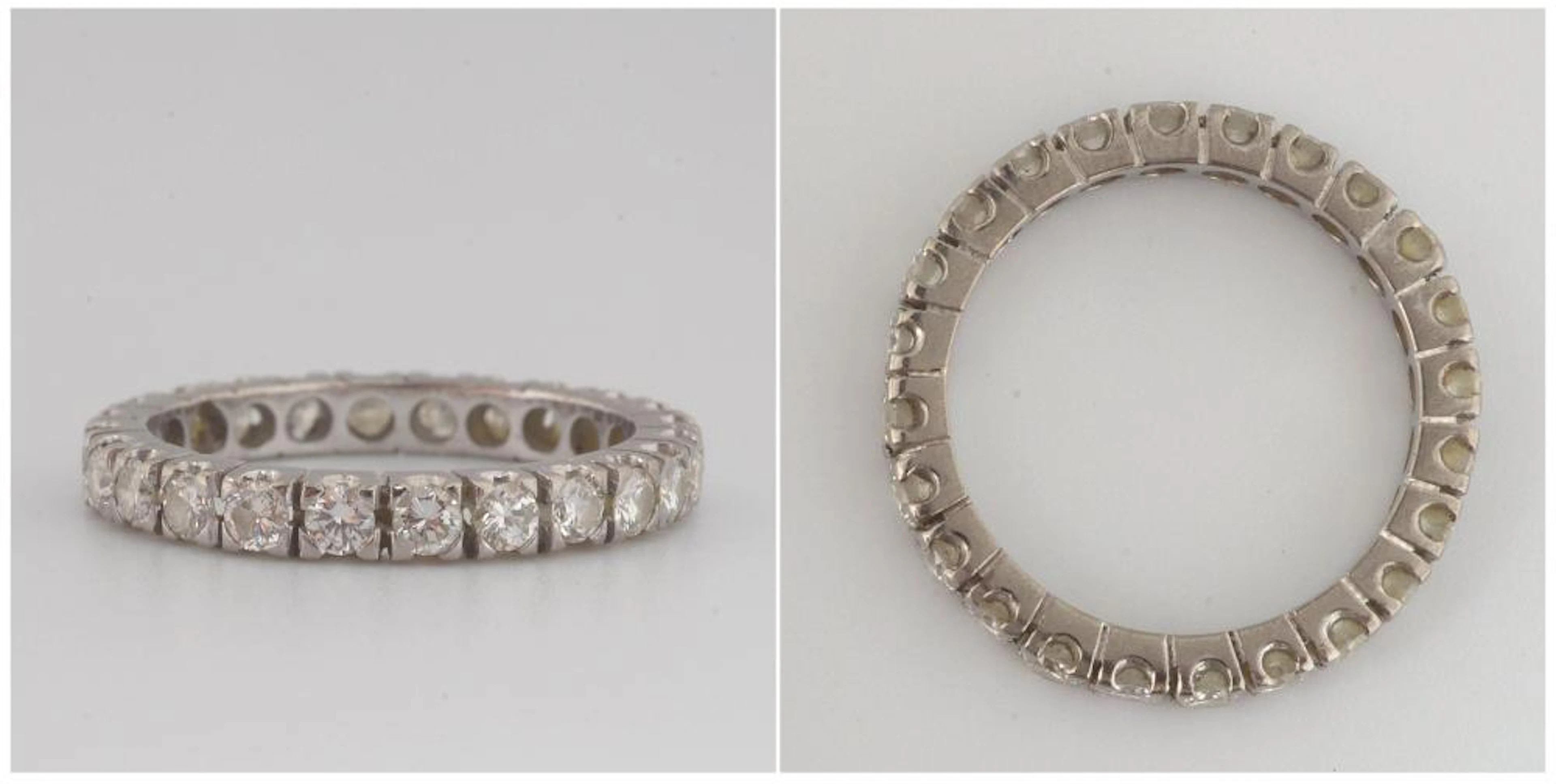 Alliance américaine en or blanc 18 carats sertie d?