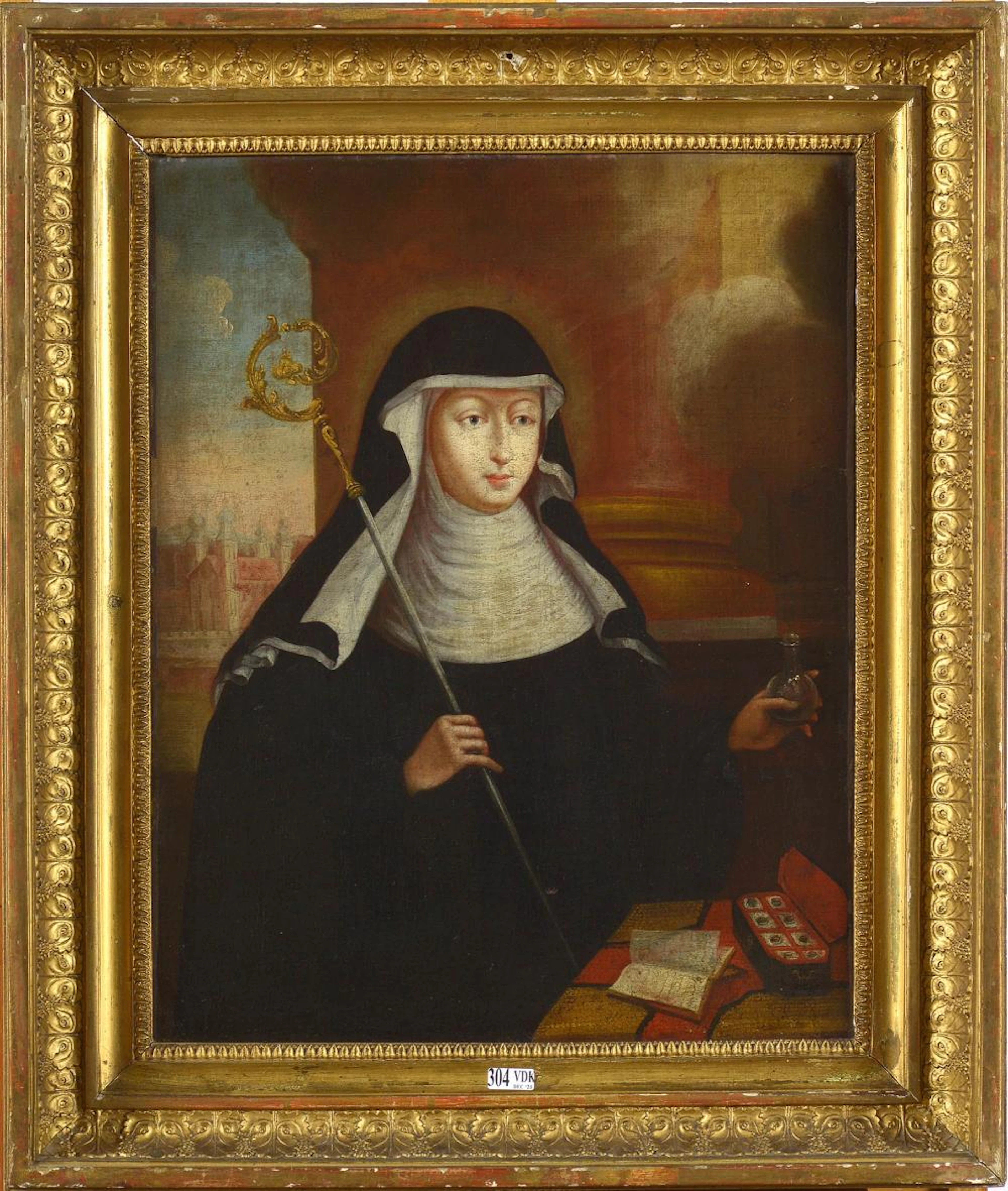 Huile sur toile marouflée sur toile "Portrait d'un?