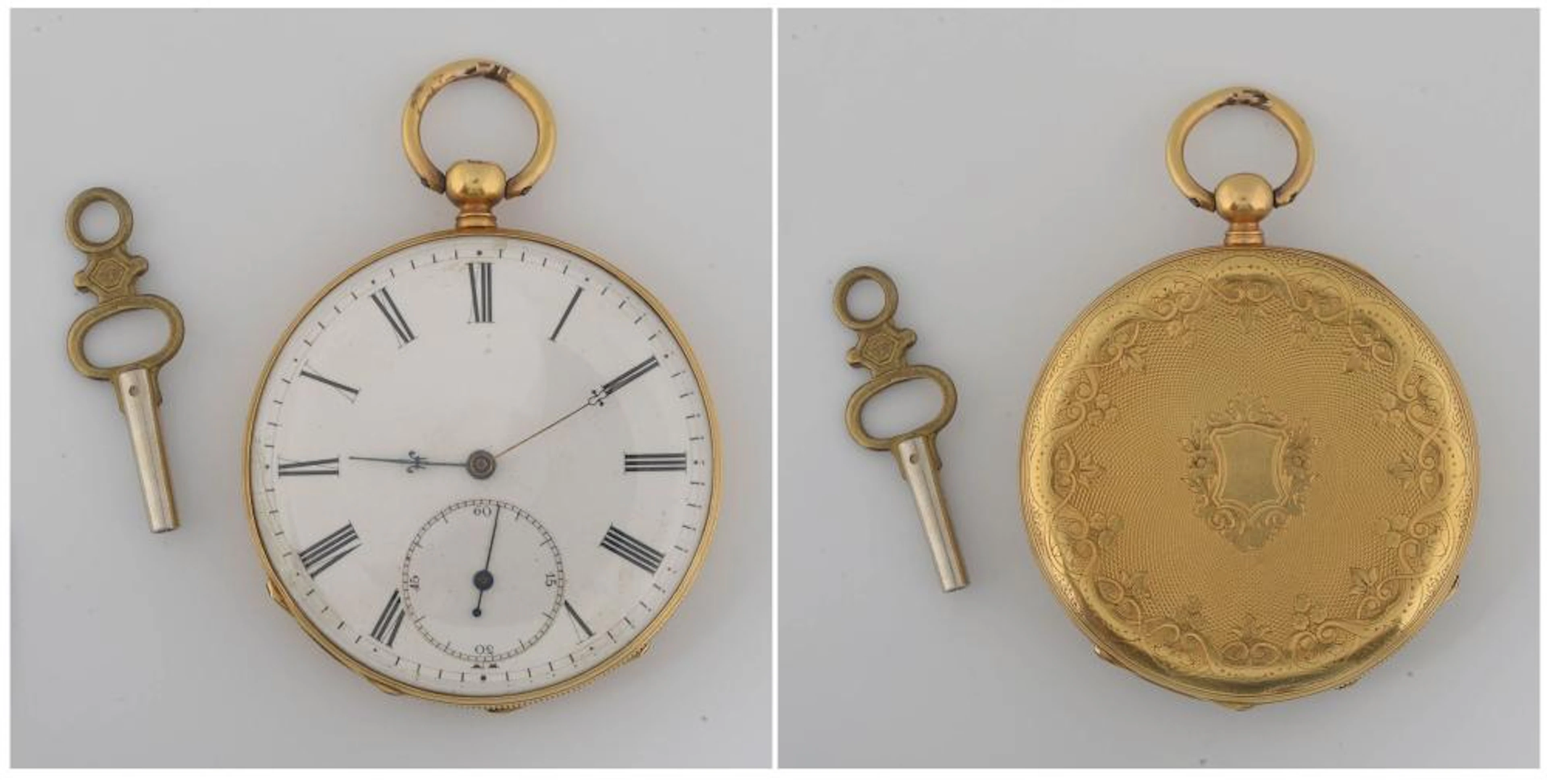 Montre à gousset en or jaune 18 carats. Présentée ?