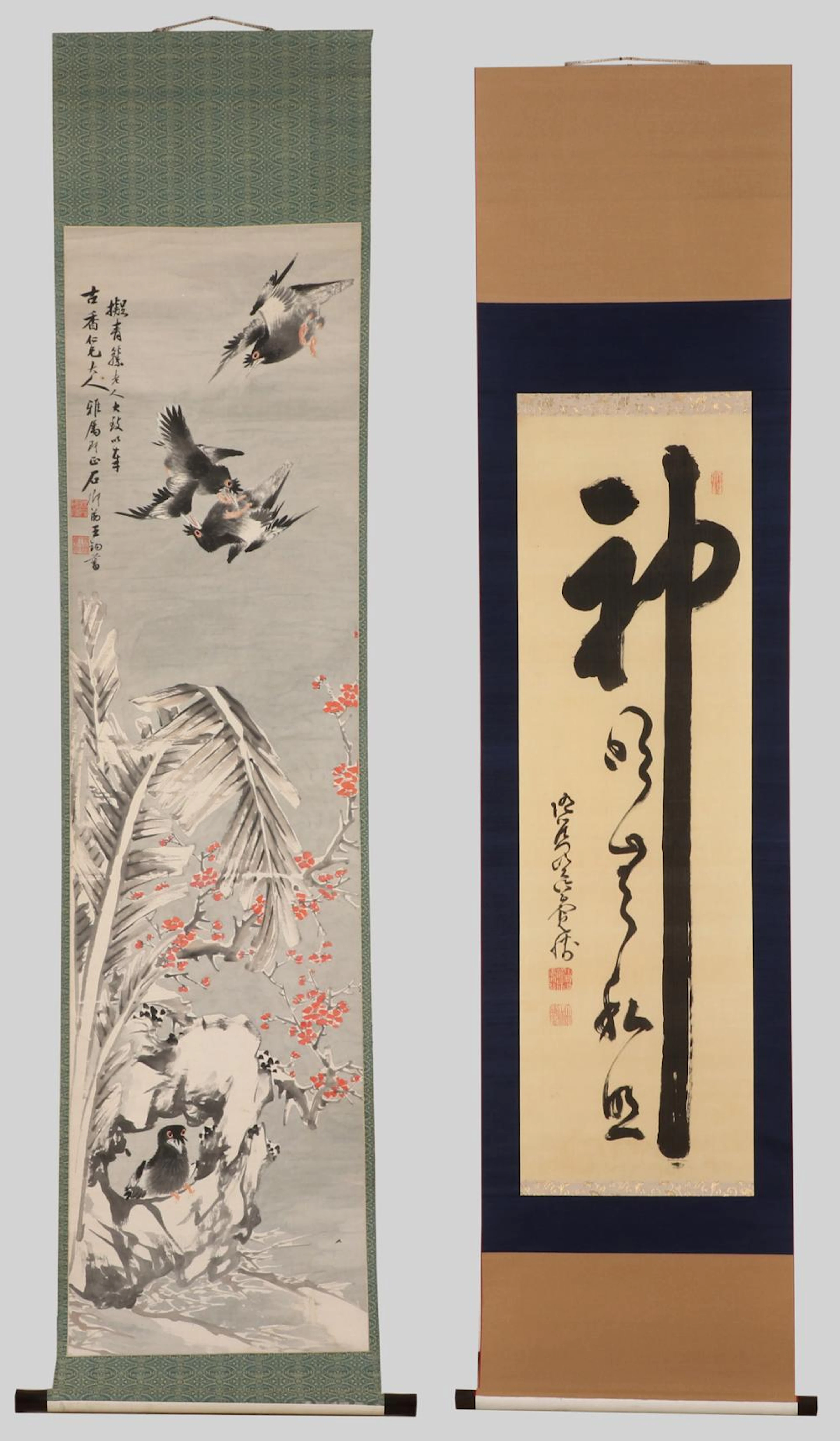 Zwei Rollbilder, Japan, 19.Jh.