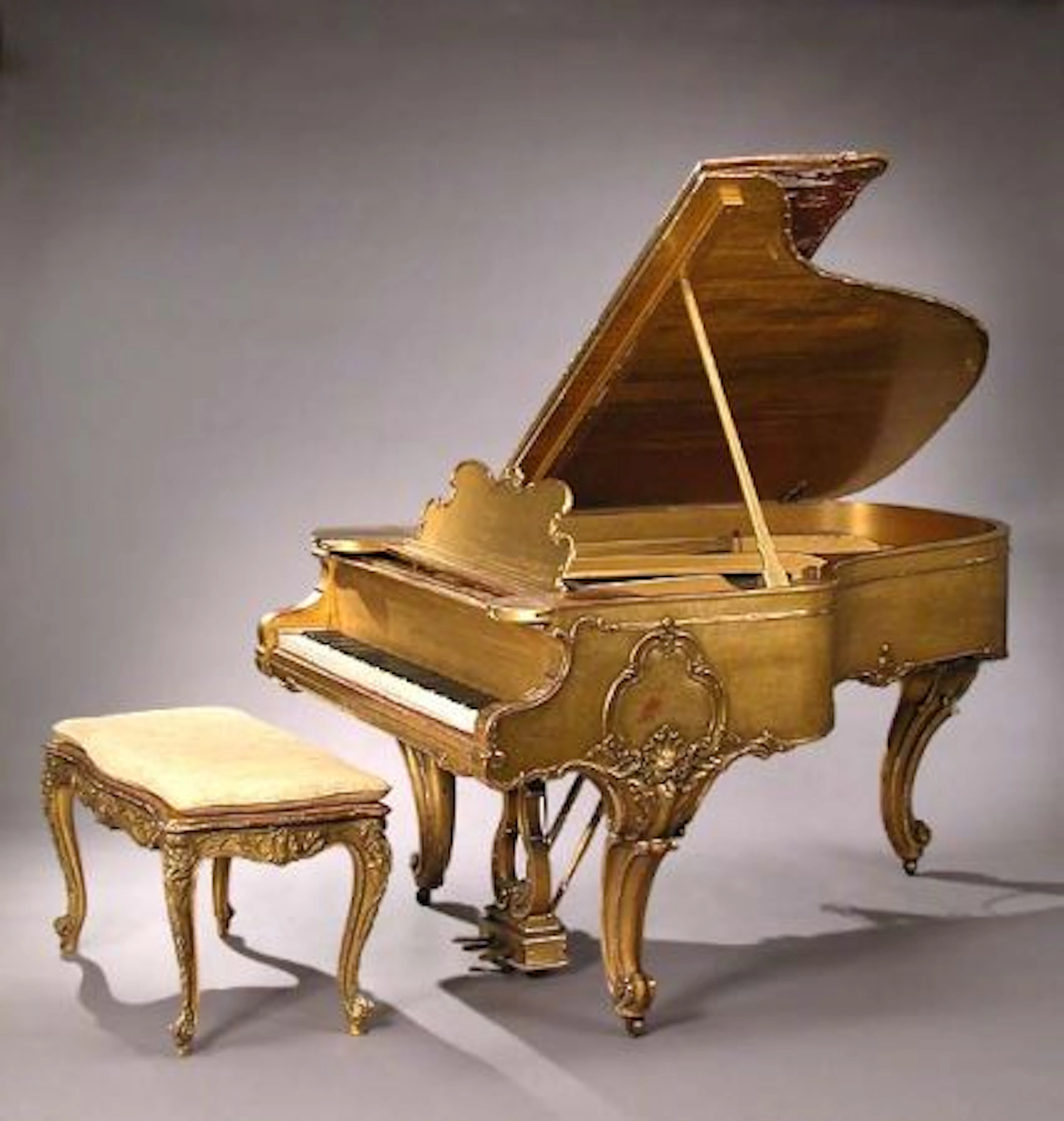 Steinway Gilt-Wood Baby Grand Piano