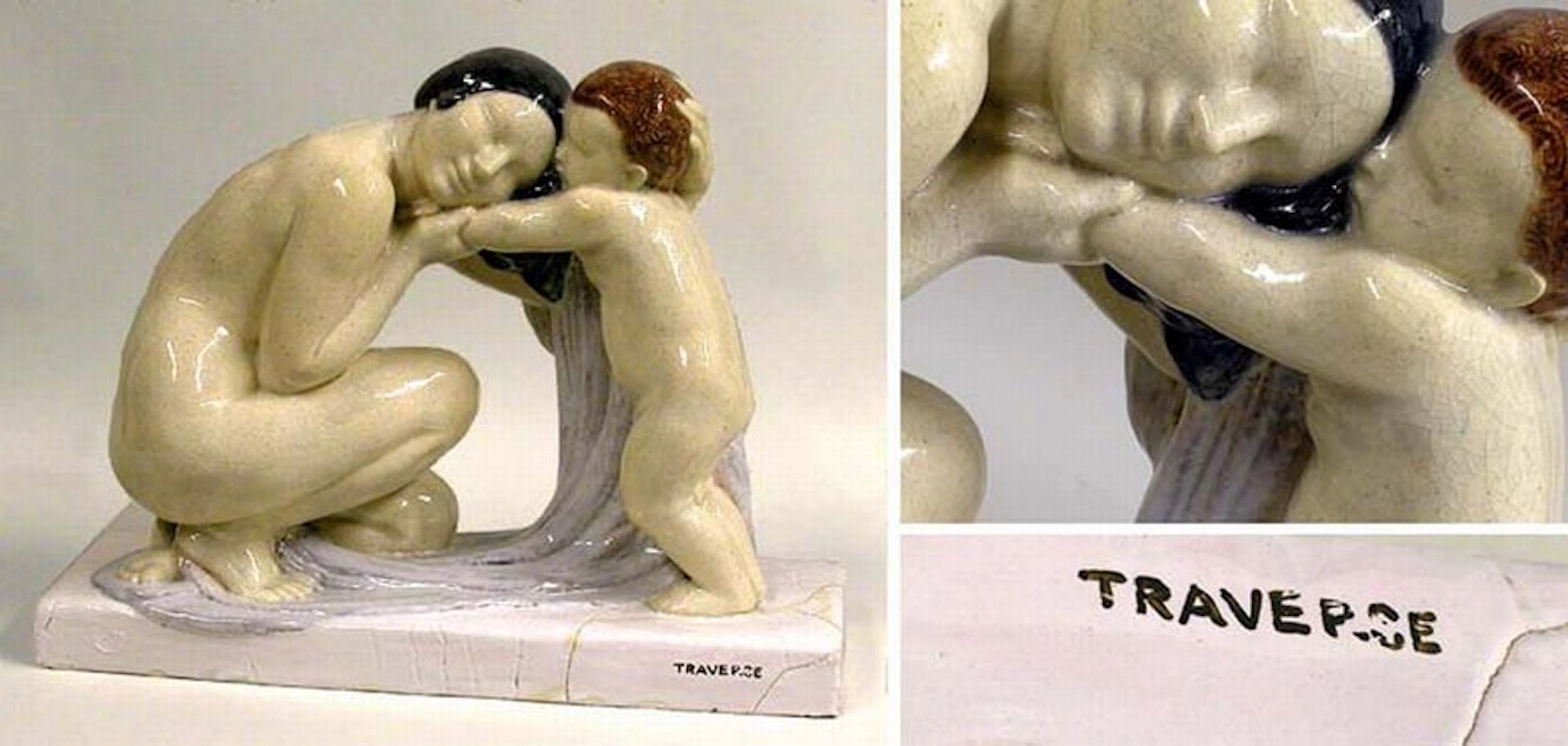 Austrian Glazed Porcelain Nude Figural Group