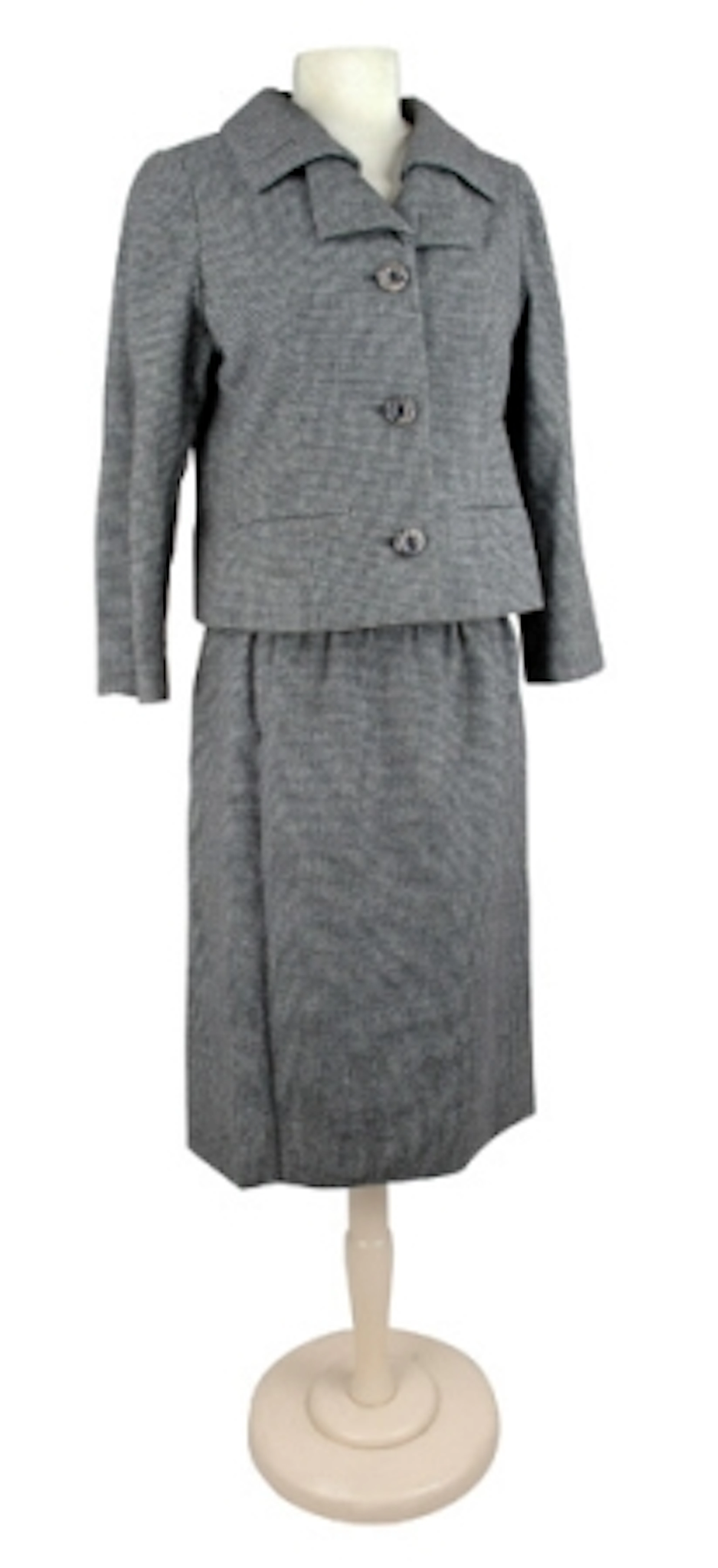 Mainbocher Black and Grey Houndstooth Suit