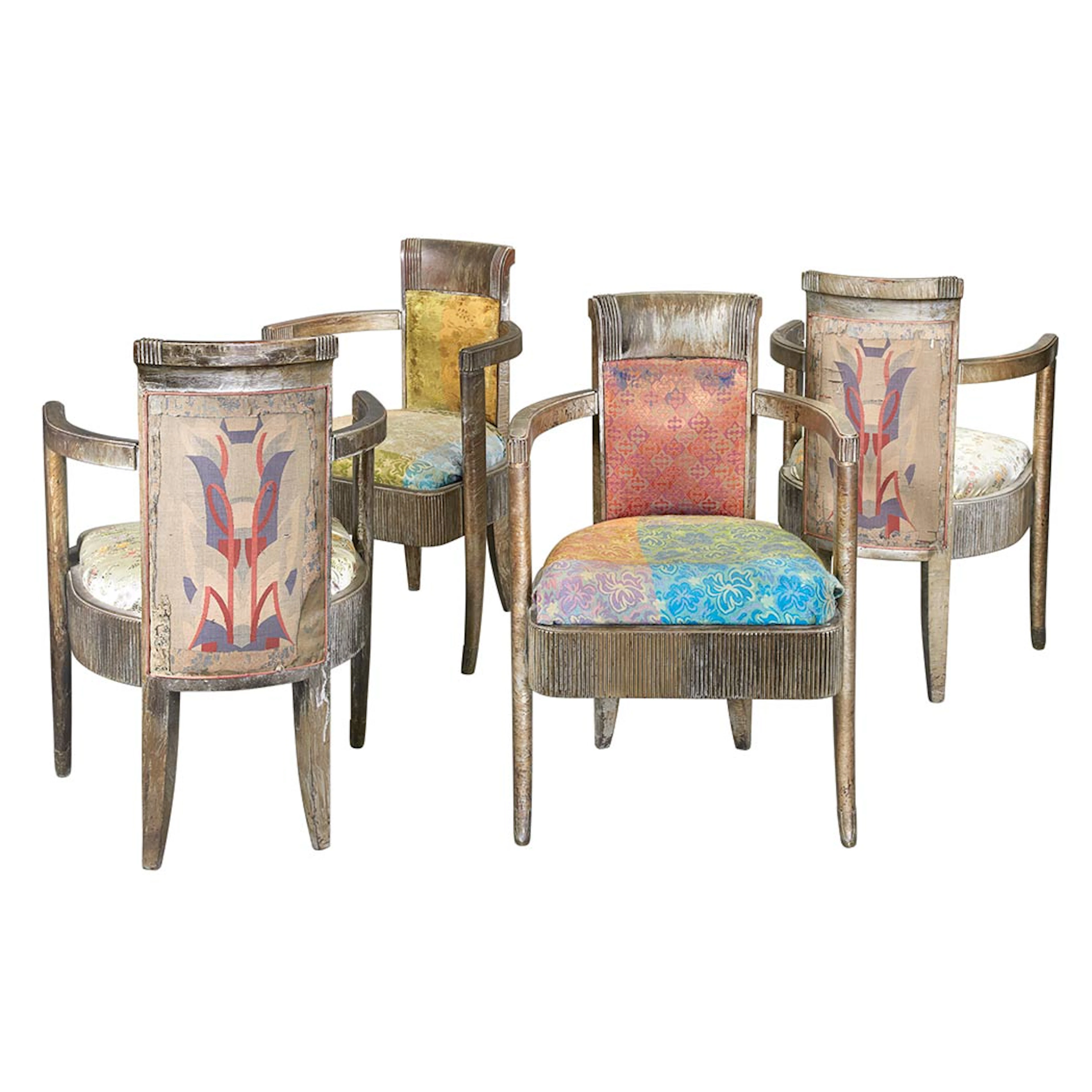 Set of Four Art Deco Armchairs, Designed for the First Class Dining Room of the SS Normandie, circa 1934