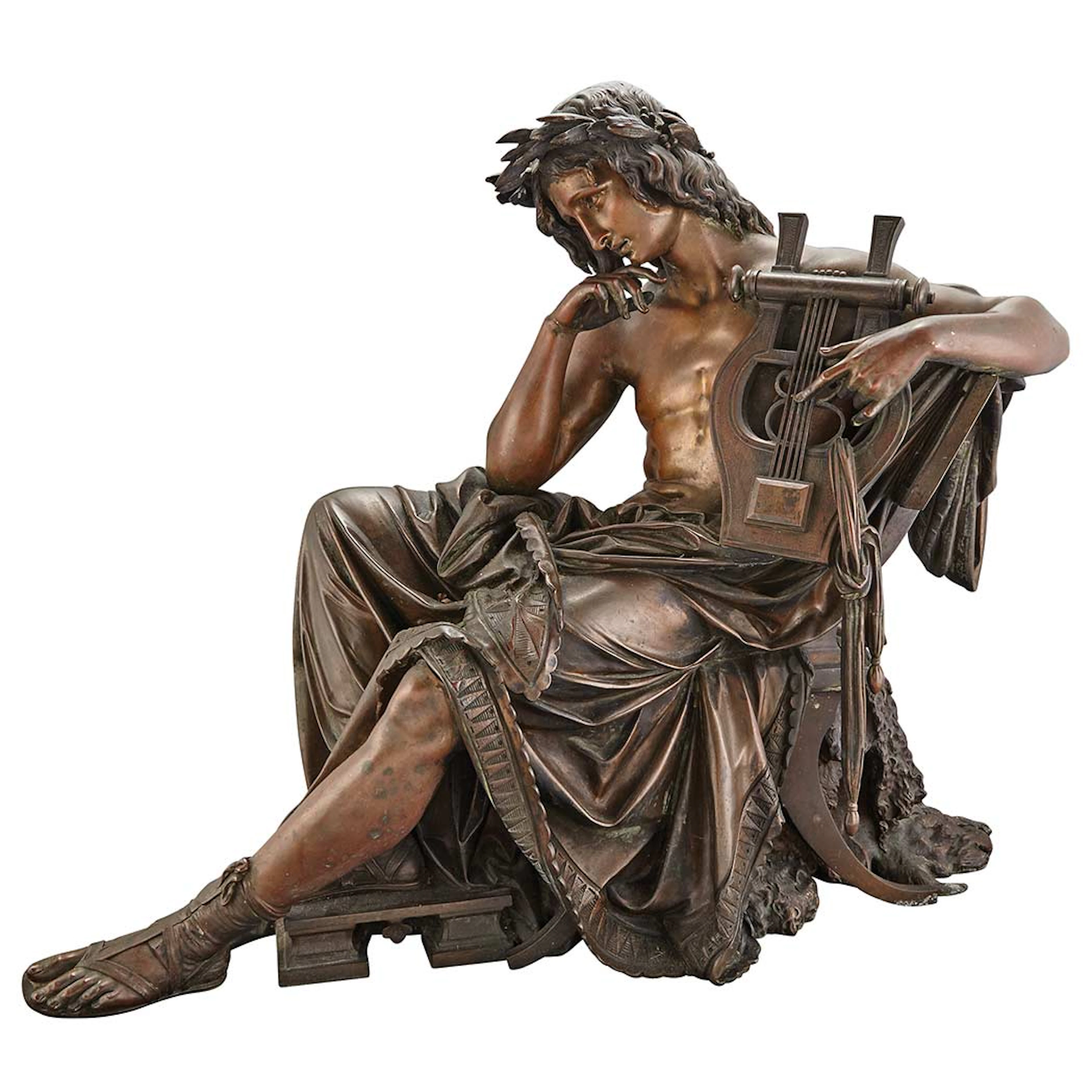 Unsigned French Bronze Figure of Apollo