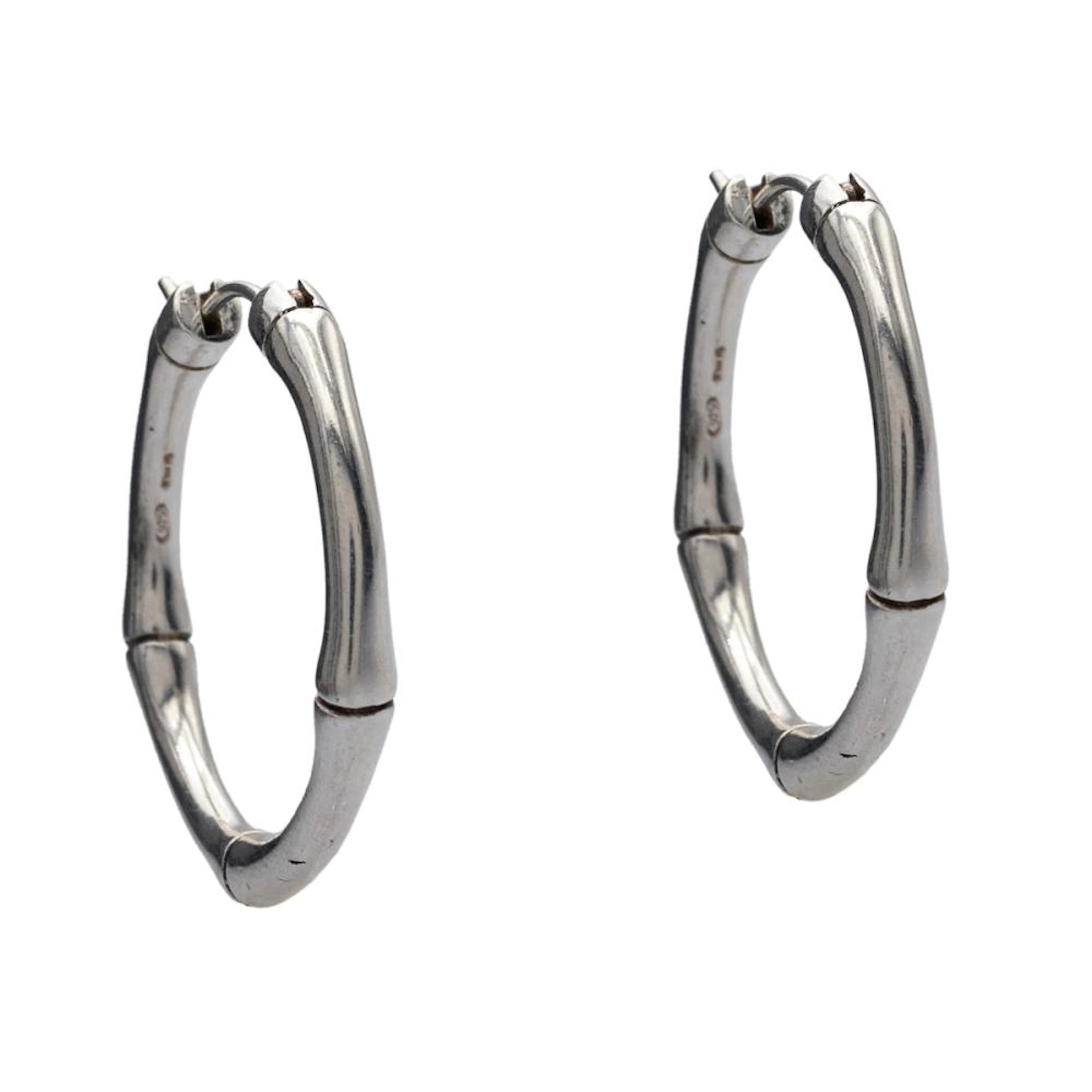 Gucci Bambu collection, silver earrings