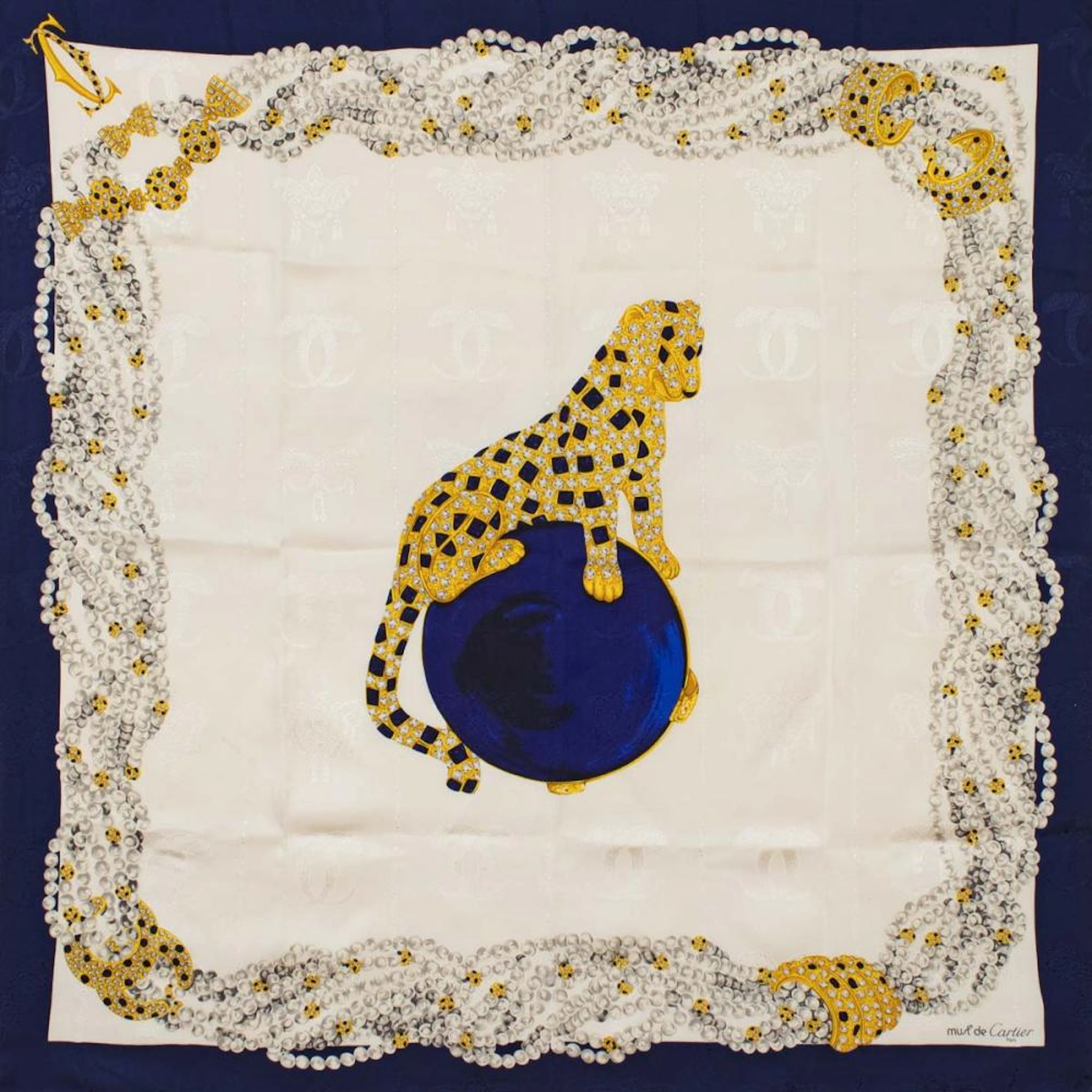 Cartier Panthere collection vintage scarf