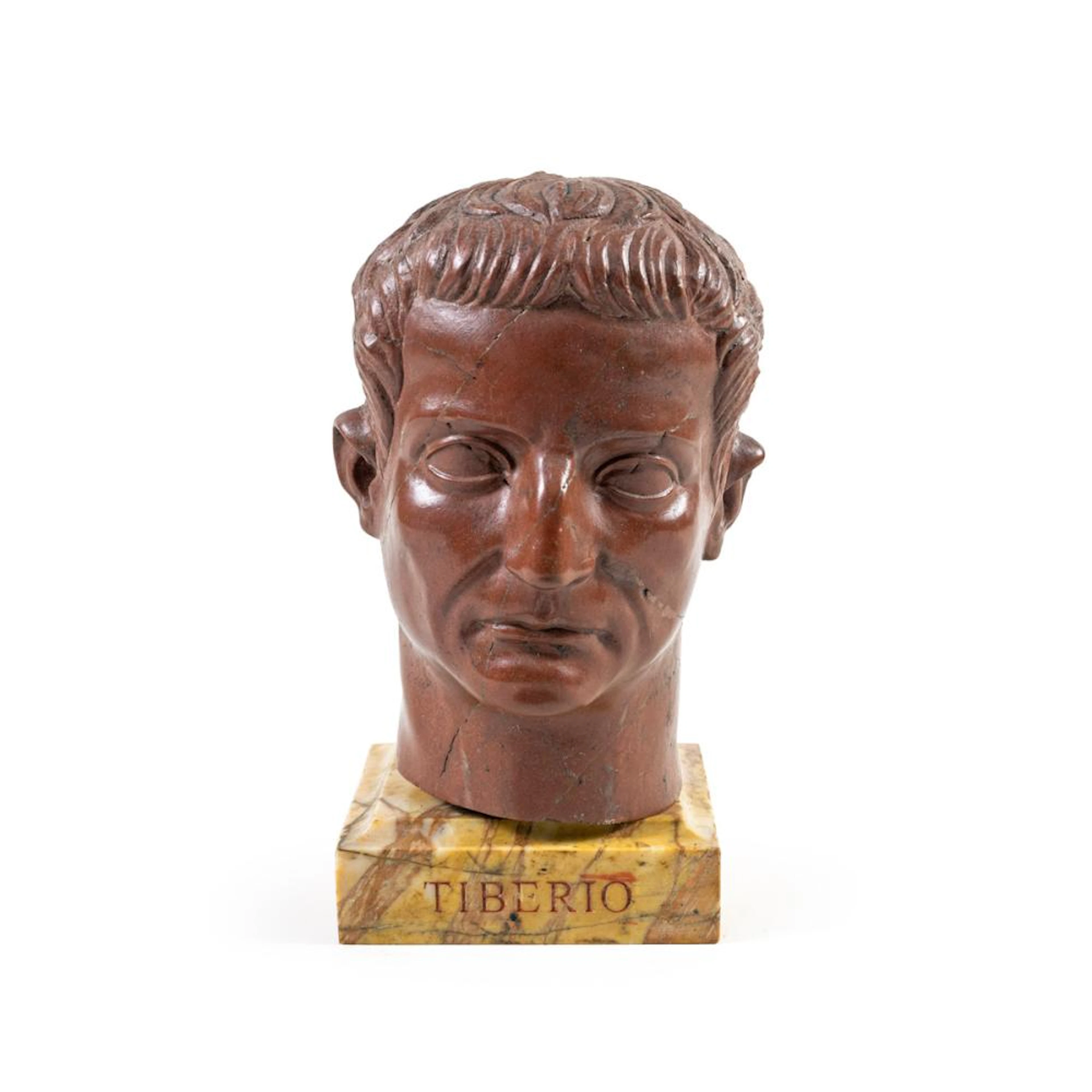 Antique red marble head