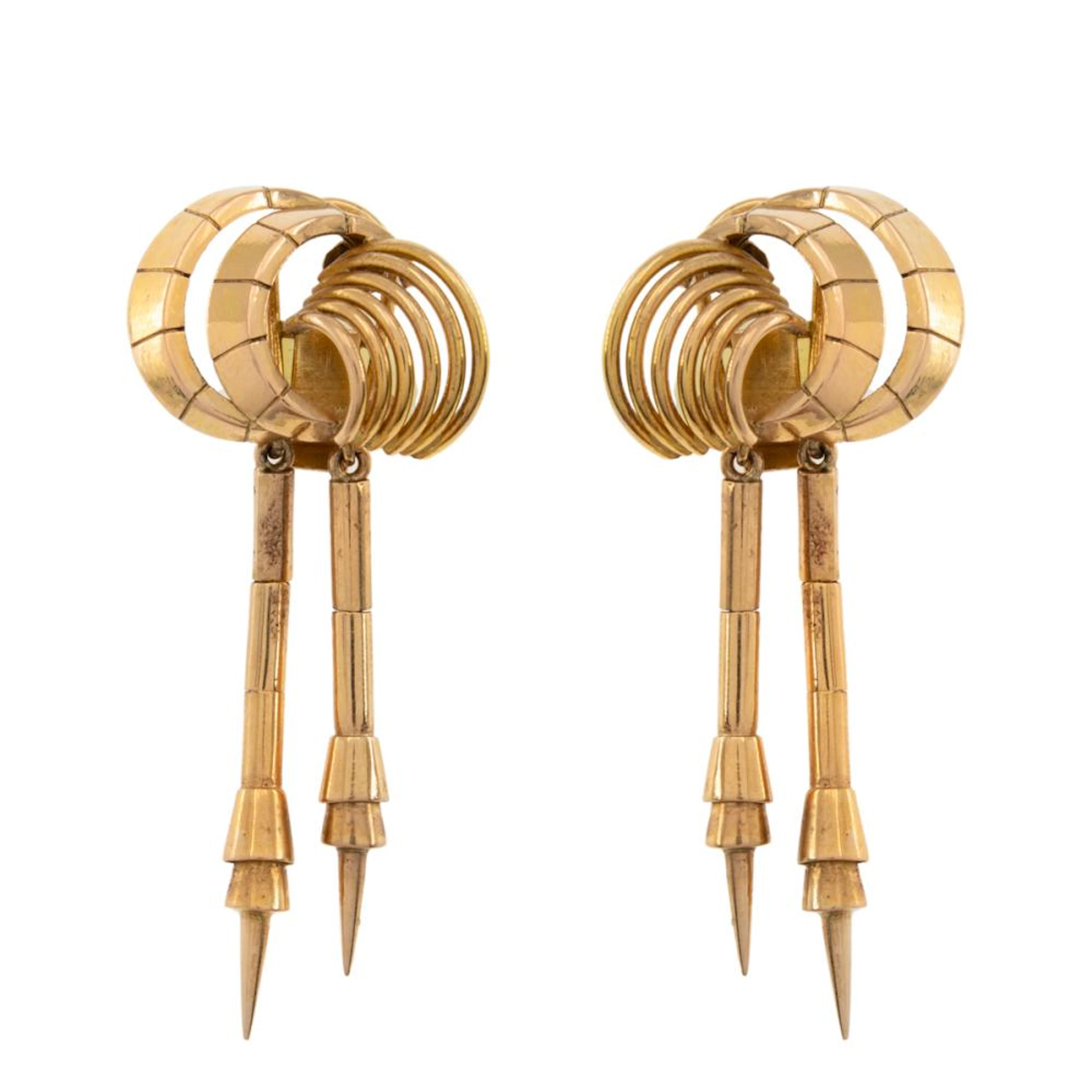 18kt rose gold pendant earrings