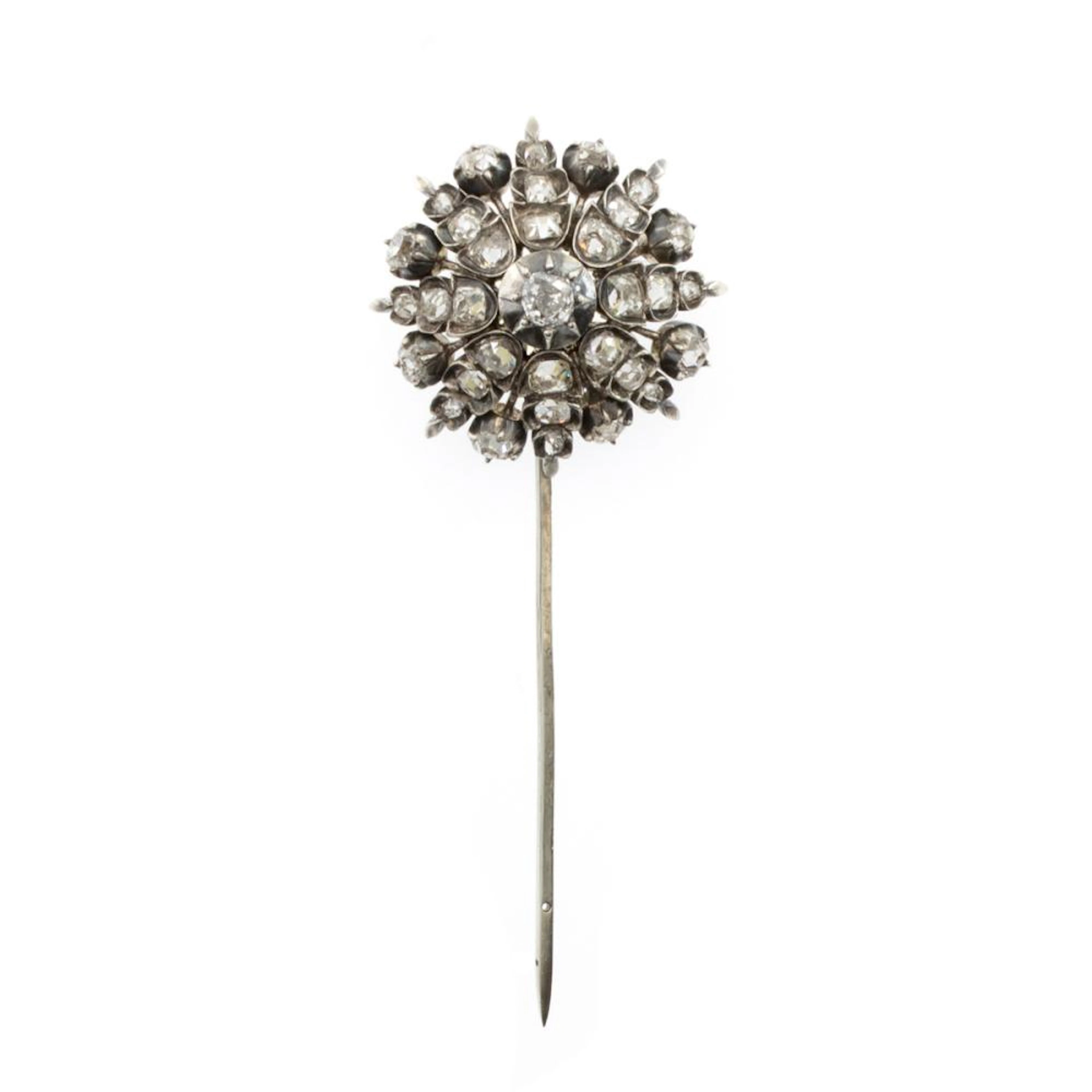 Antique gold and silver pin and coroné roses