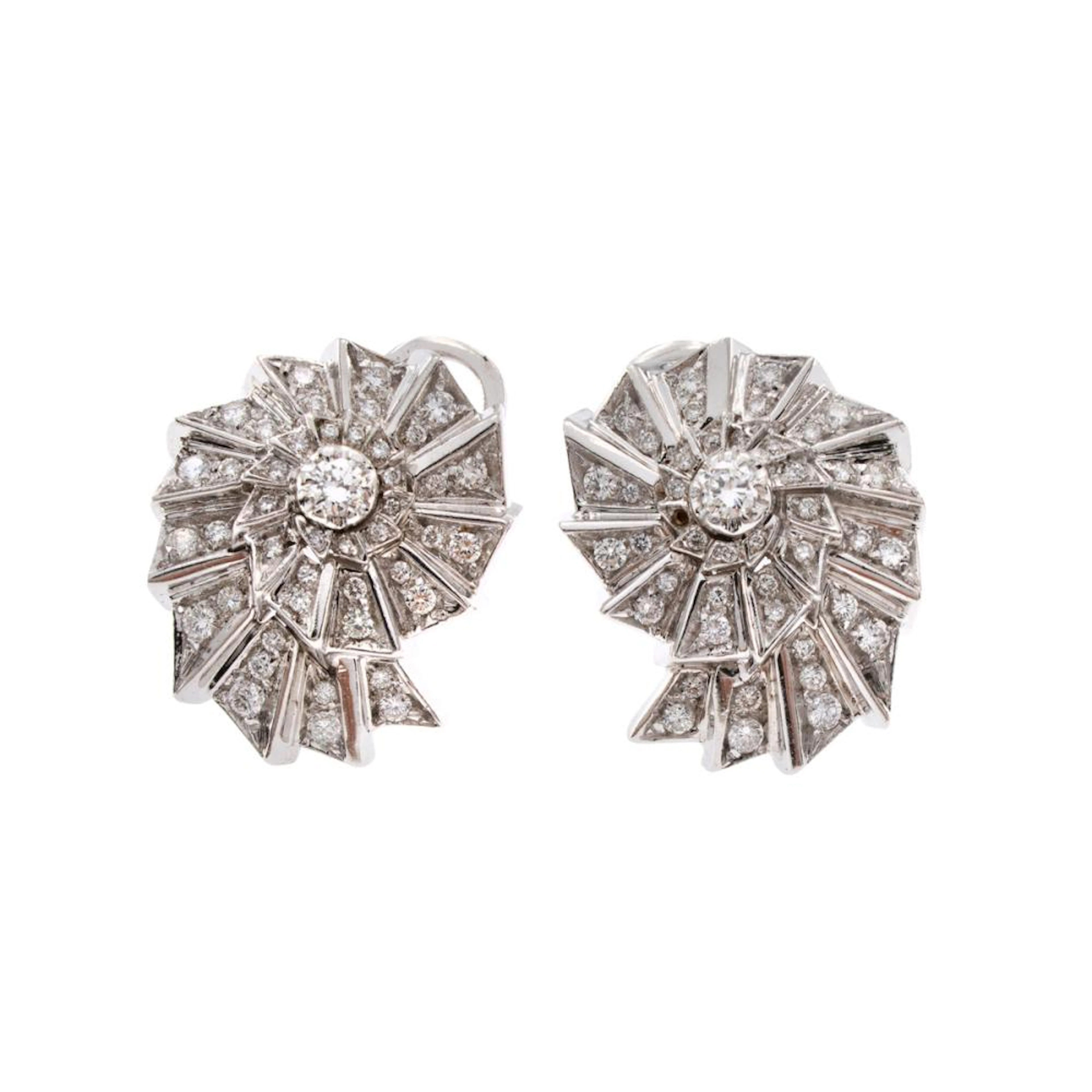18kt white gold and diamonds lobe earrings