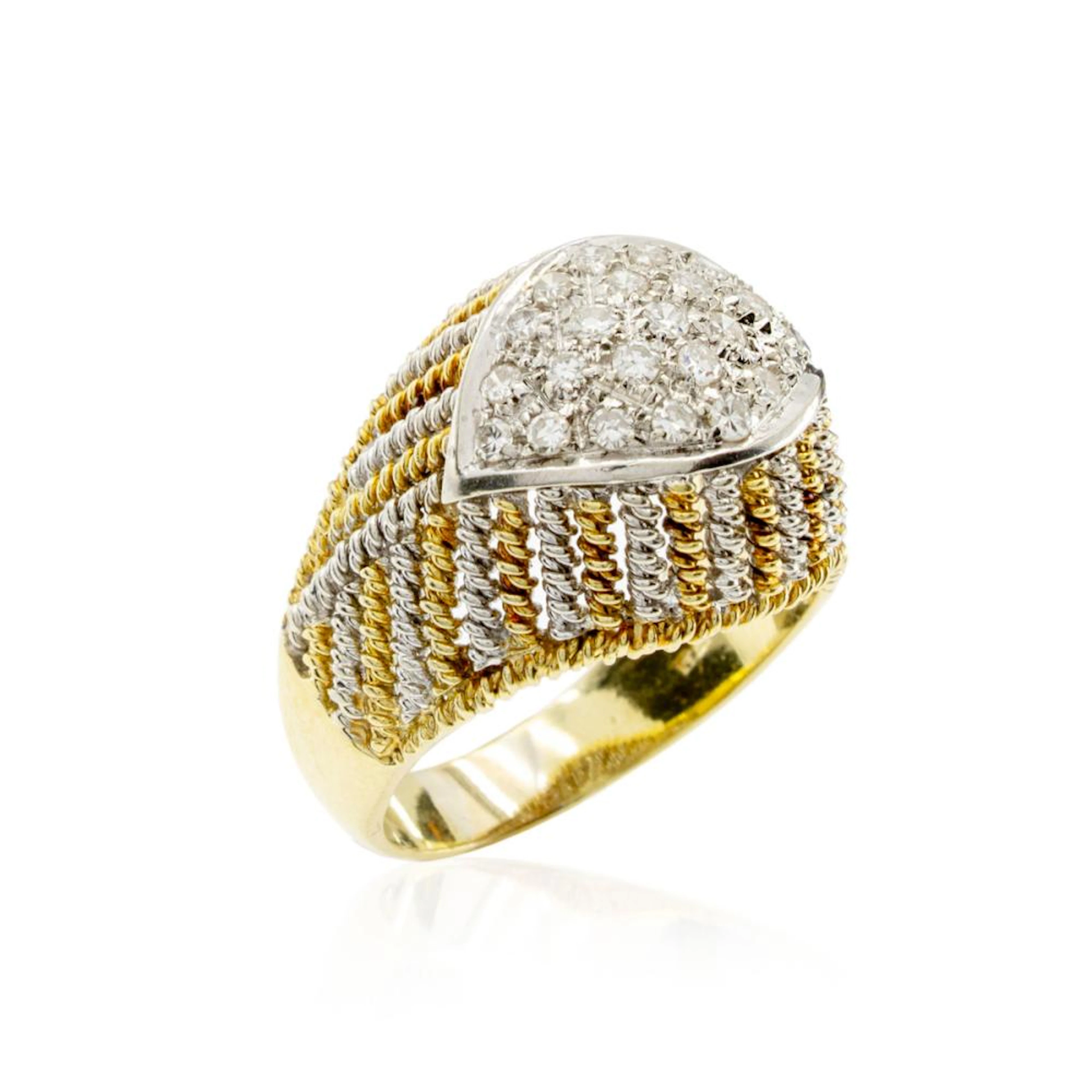 18kt two-color gold ring