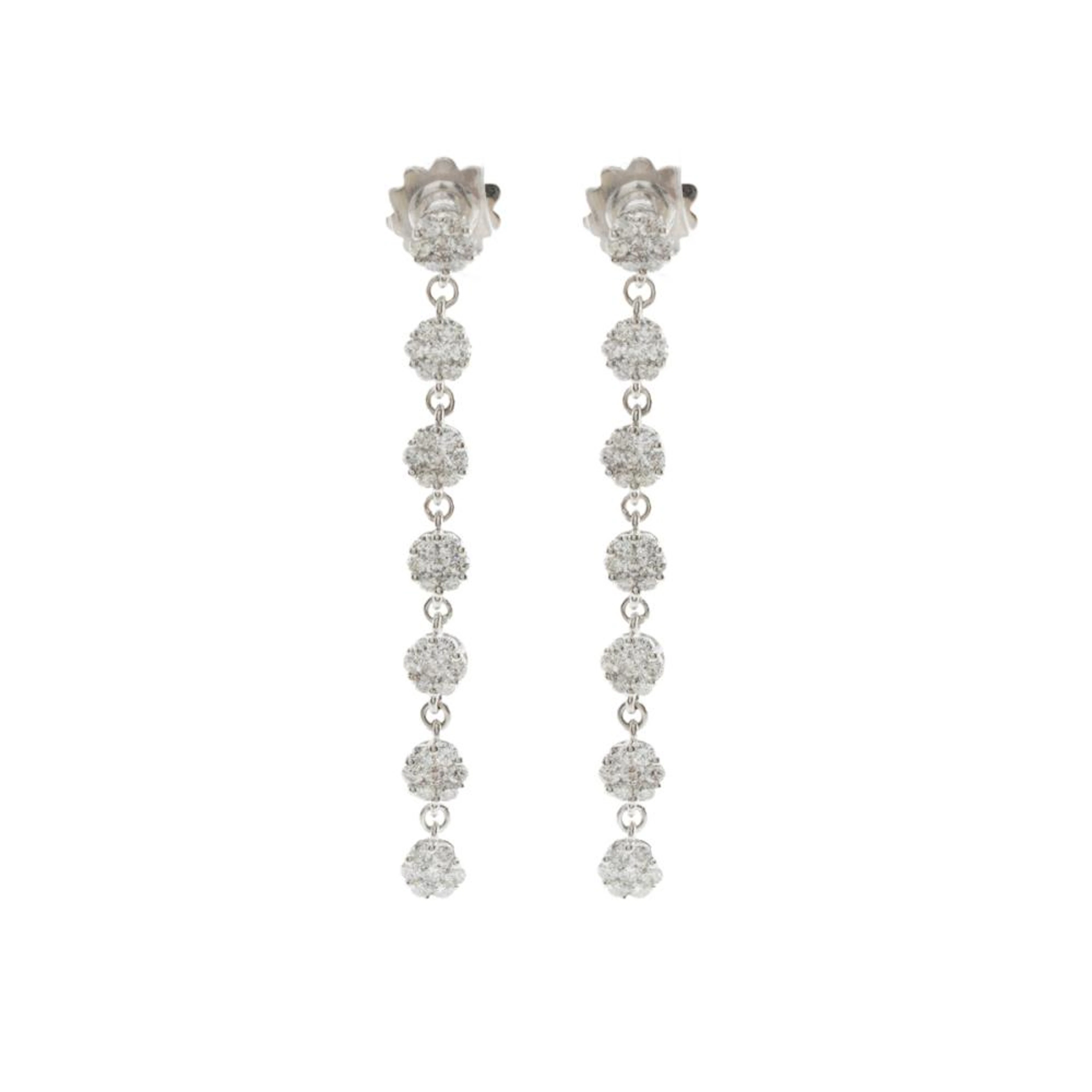 Floral motif pendant earrings