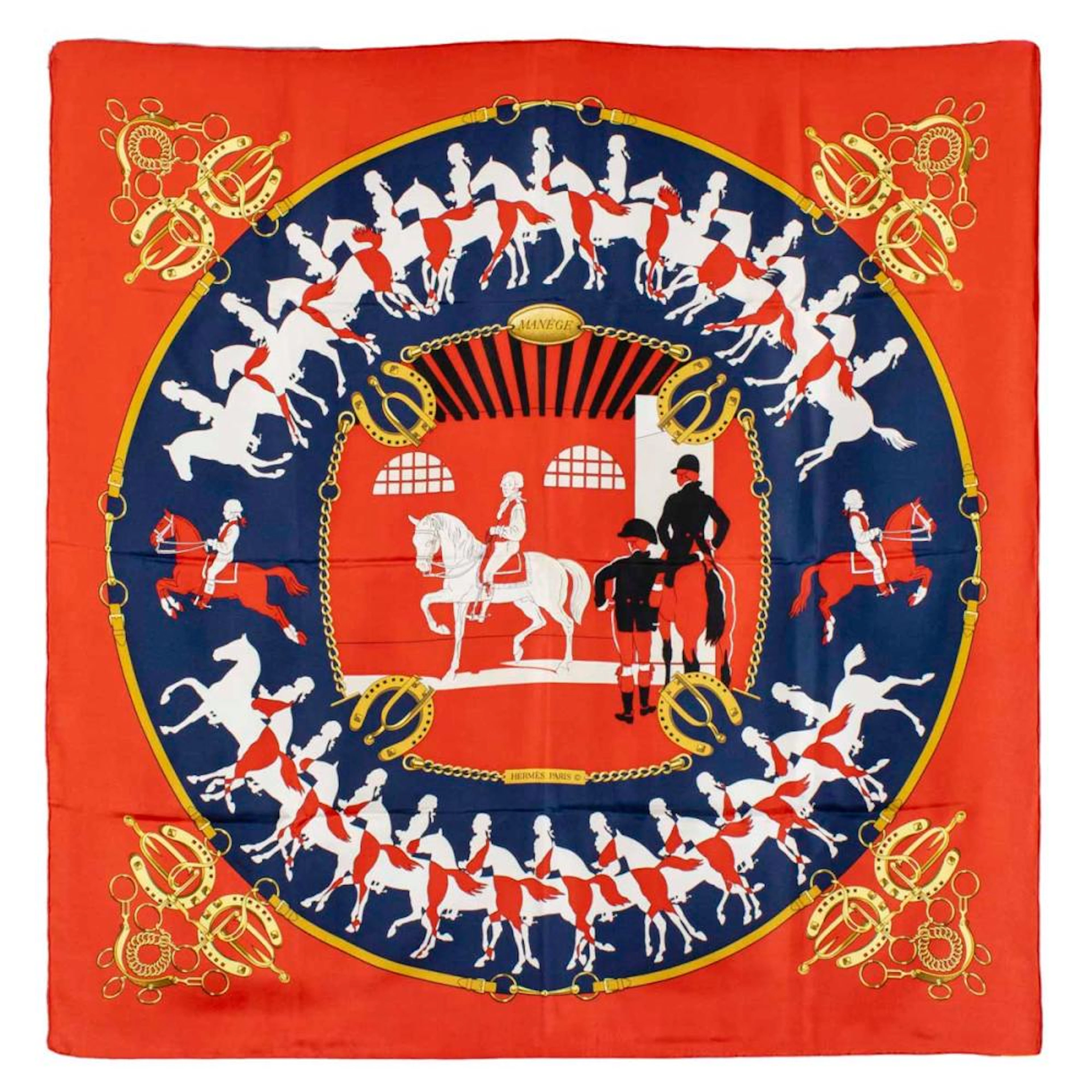 Hermes Manége collection vintage scarf