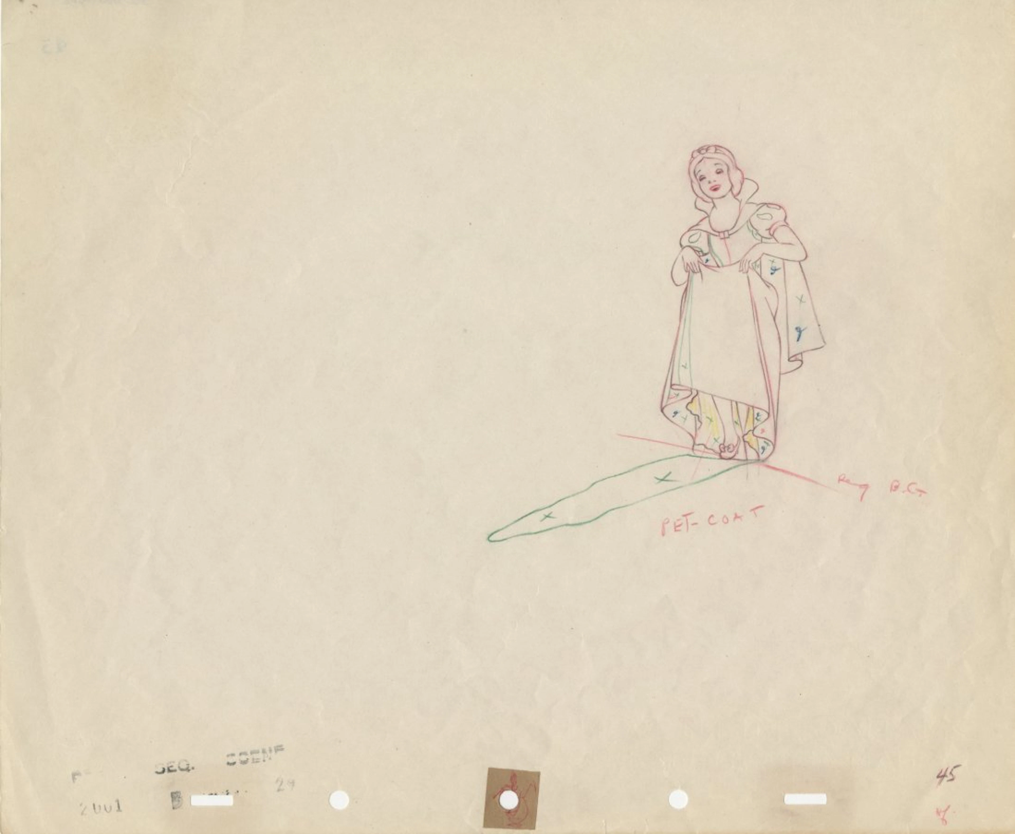 Production drawing featuring “Snow White”