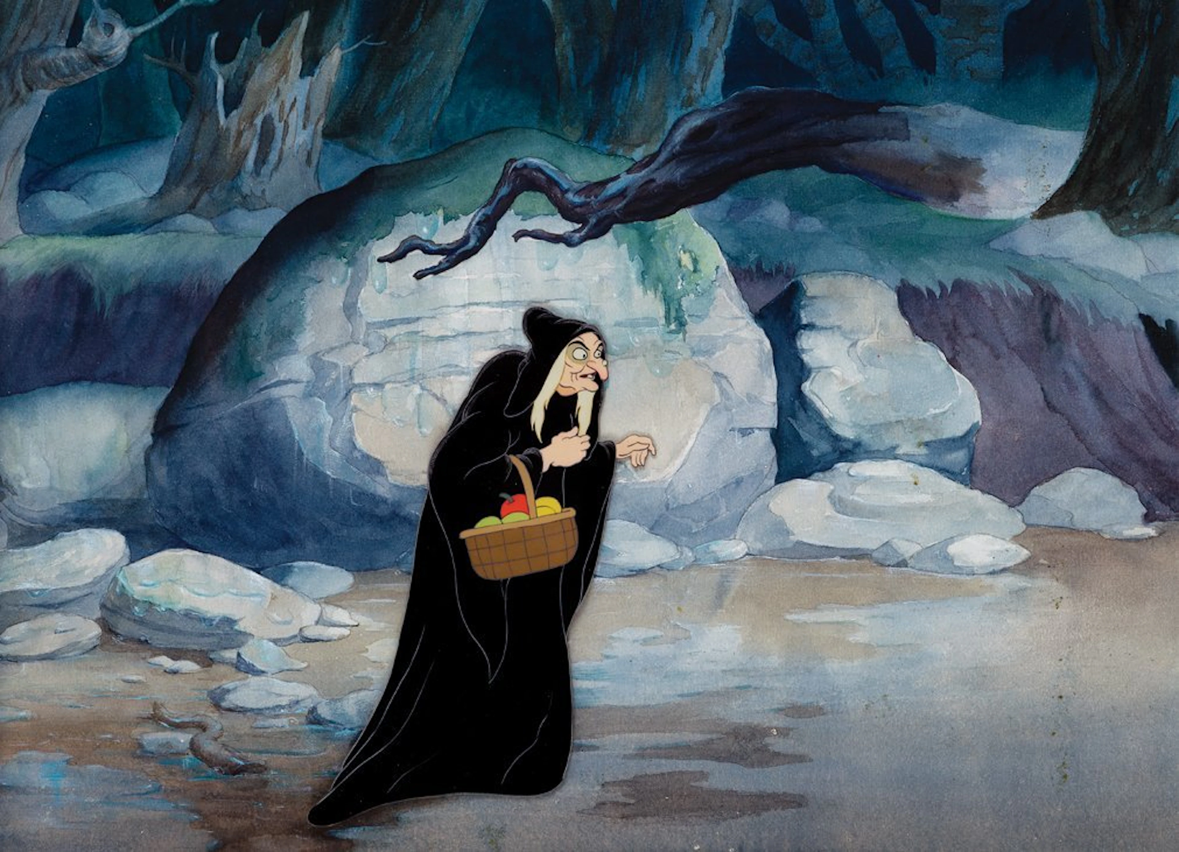 Production cel and background.- from Snow White and