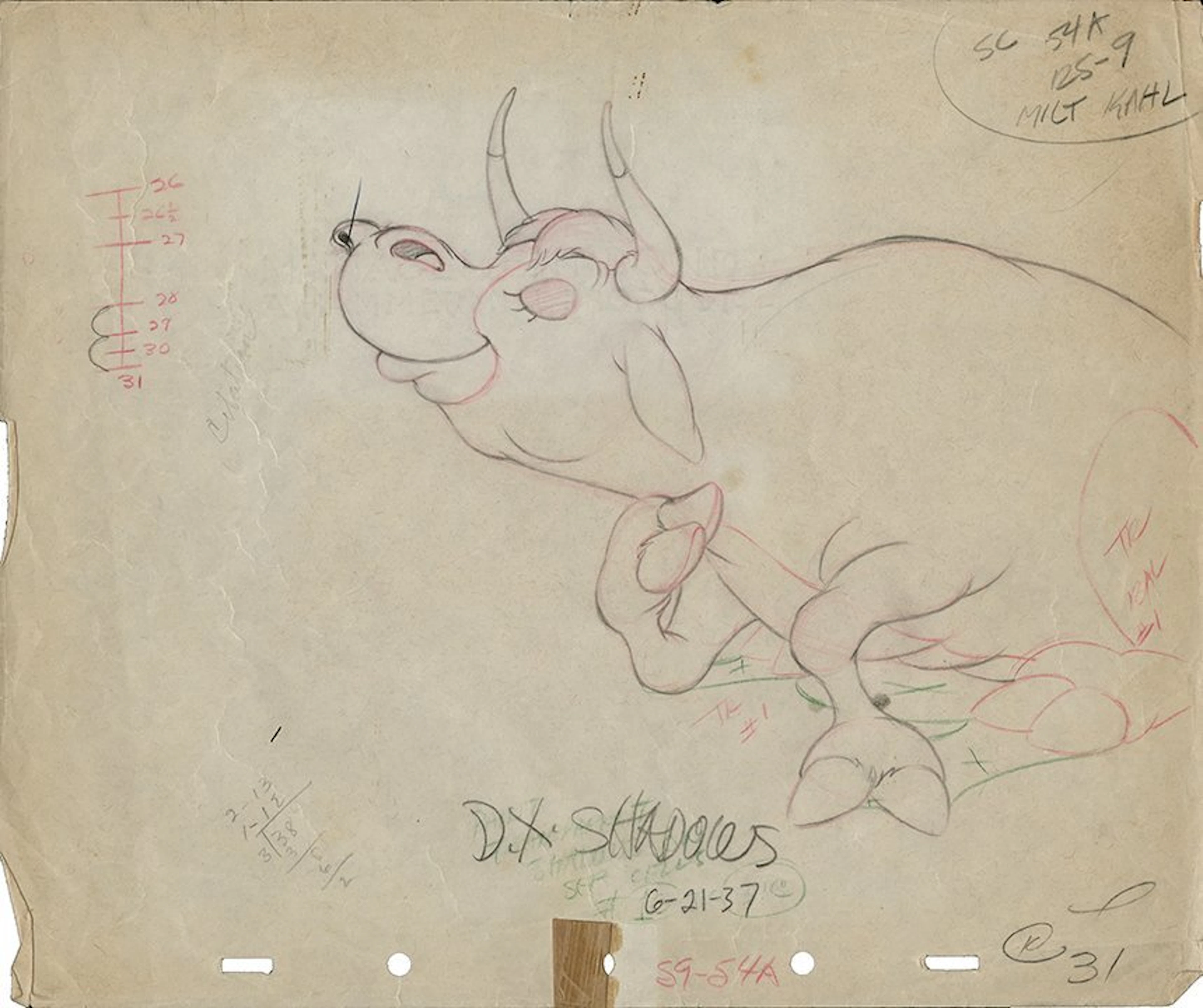(2) production drawings from Ferdinand the Bull .