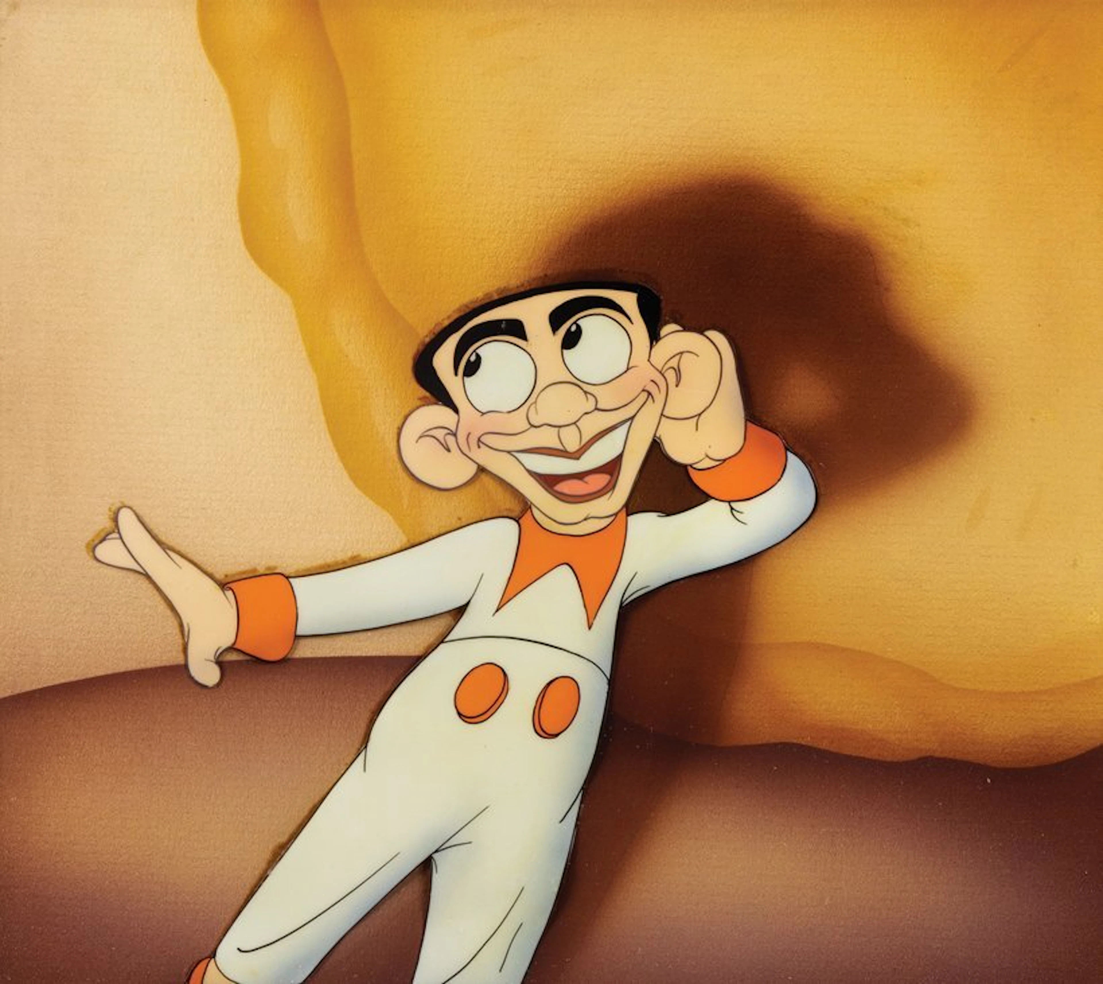 Production cel and drawing of Eddie Cantor from
