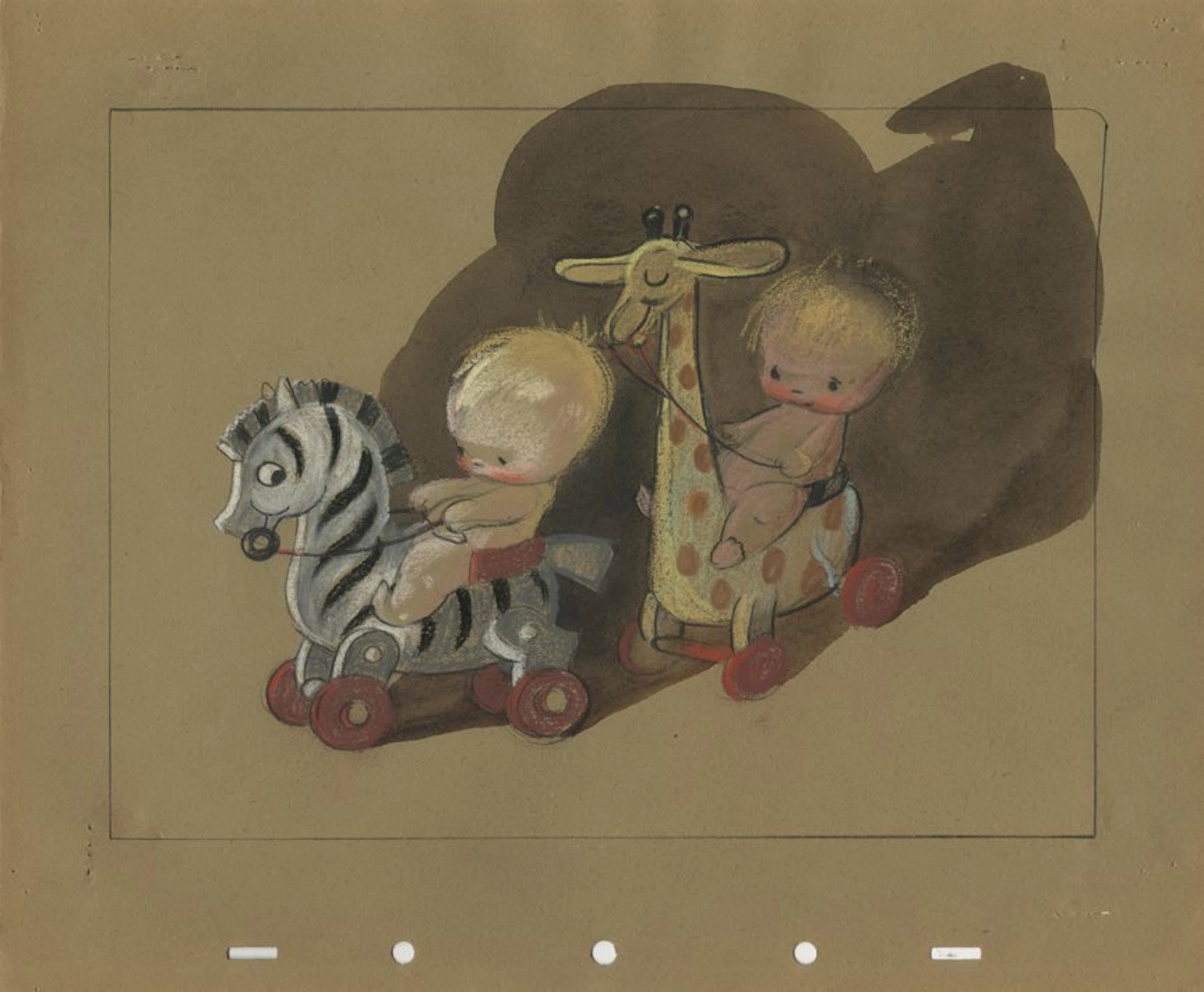 (2) pastel concept paintings by Mary Blair for