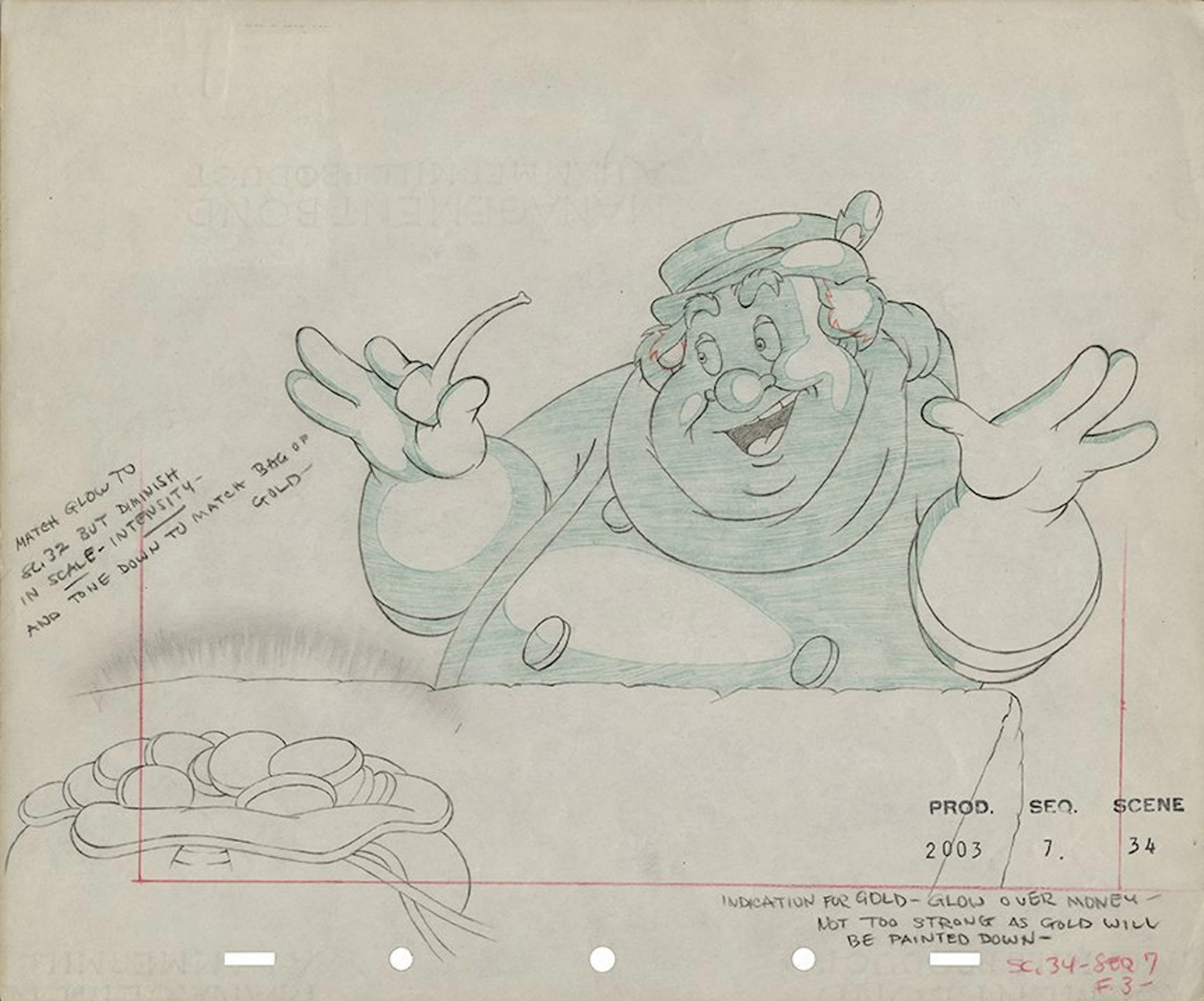 Original production layout drawing of “The